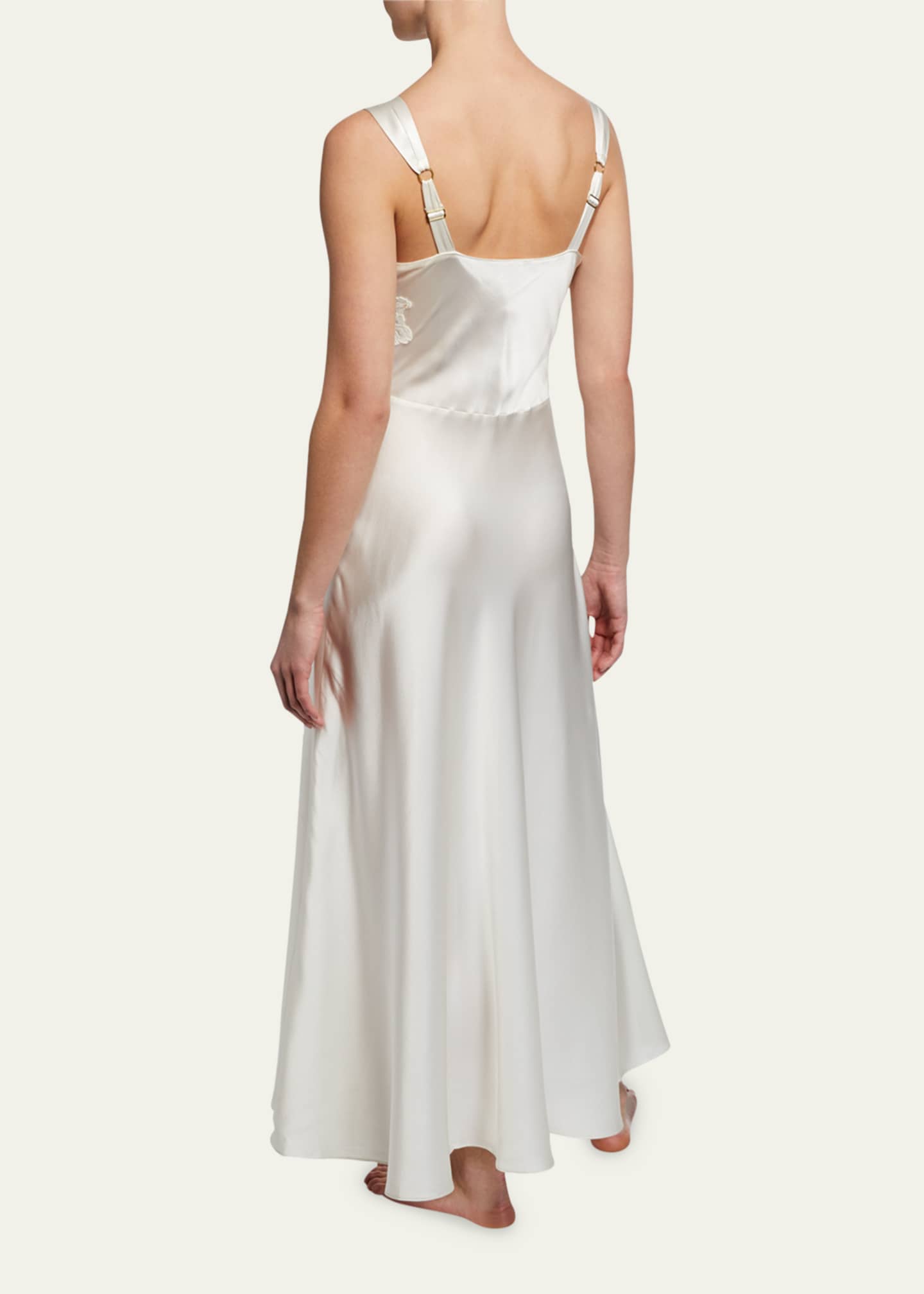 Christine Lingerie Bijoux Lace-Inset Silk Gown Image 3 of 3