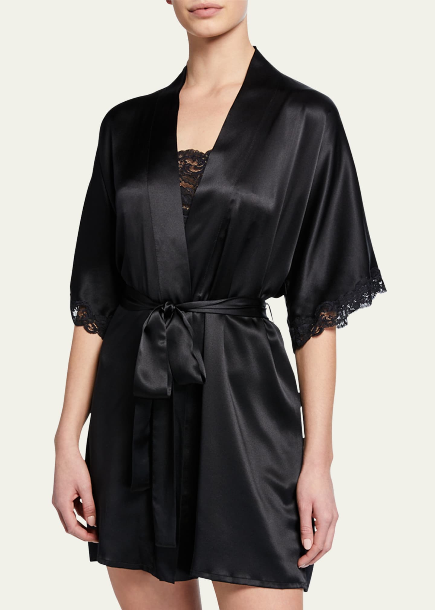 Christine Lingerie Bijoux Short Silk Robe Bergdorf Goodman