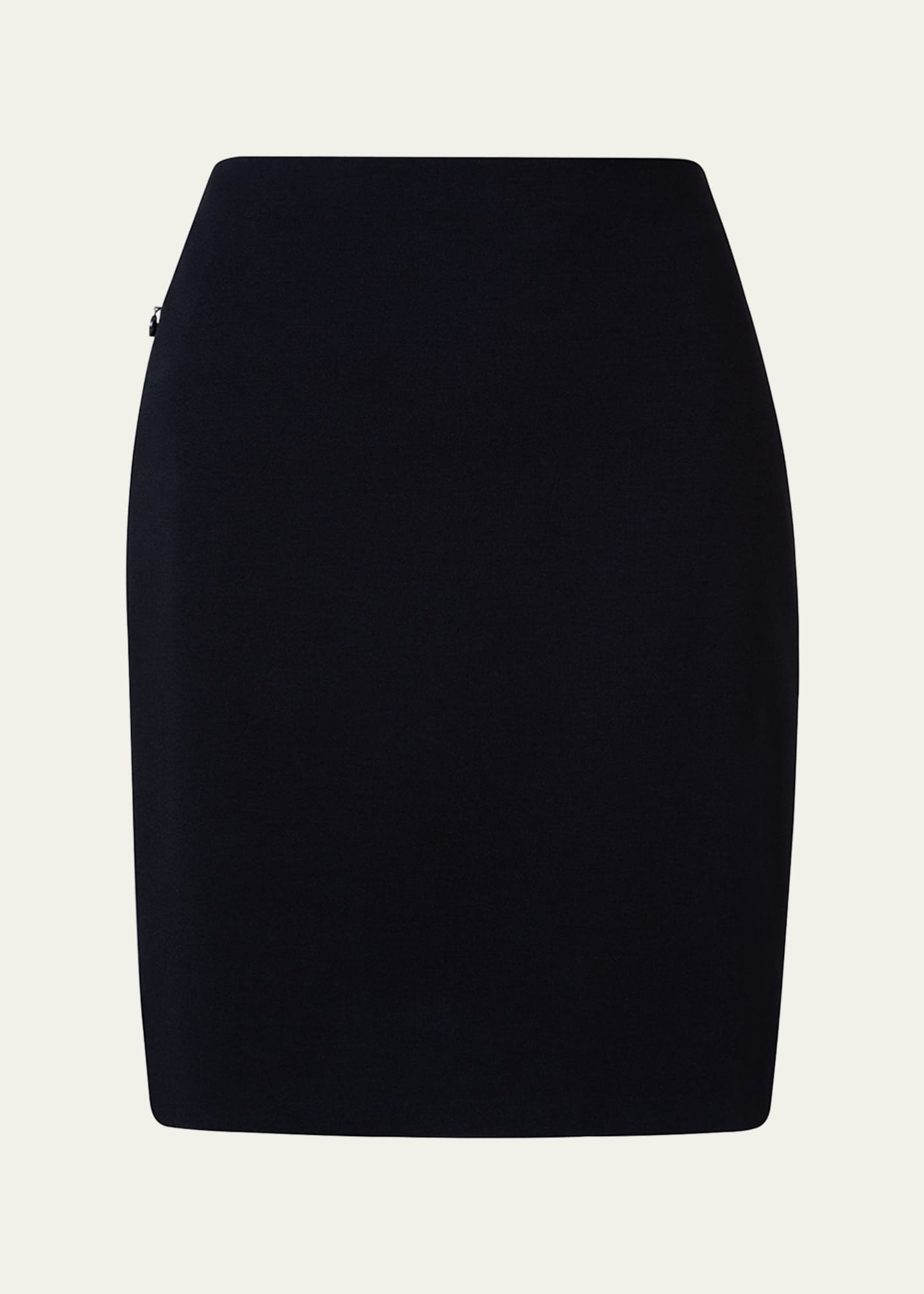 Akris punto Short Stretch-Jersey Skirt, Black Image 1 of 5