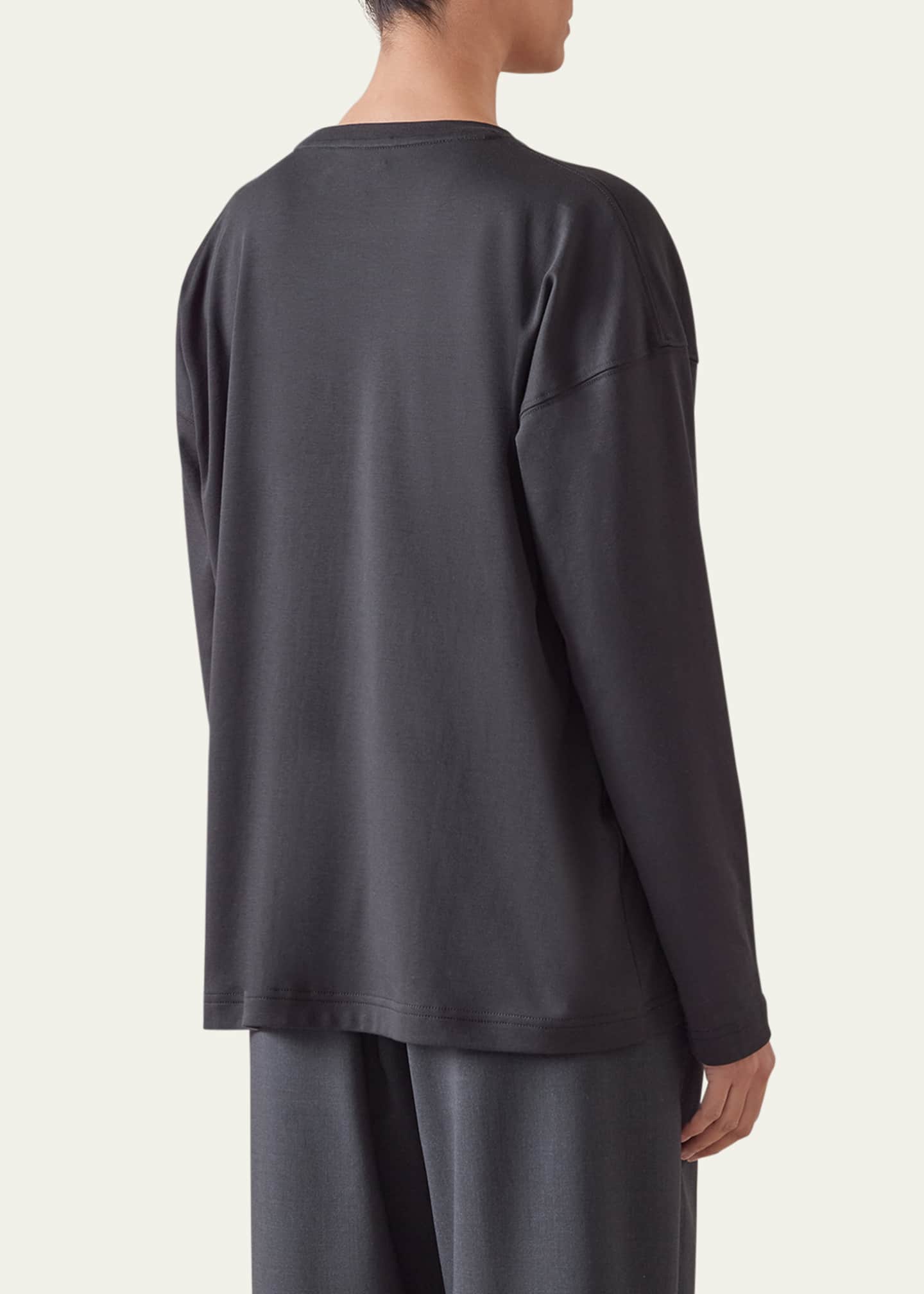 Eskandar Long-Sleeve Pima Cotton Top Image 3 of 4