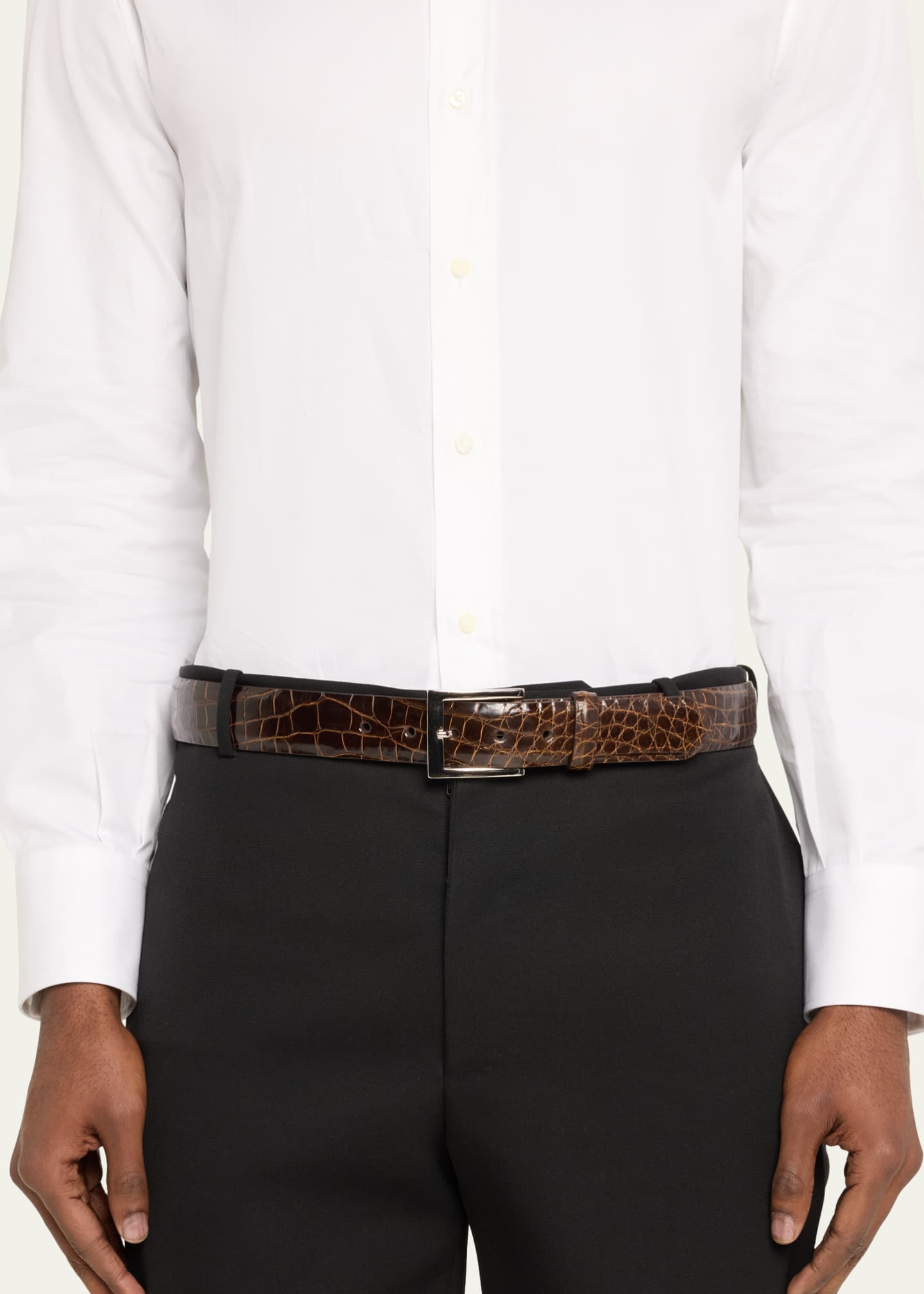 W. Kleinberg Men's Glazed Alligator Belt Image 2 of 2