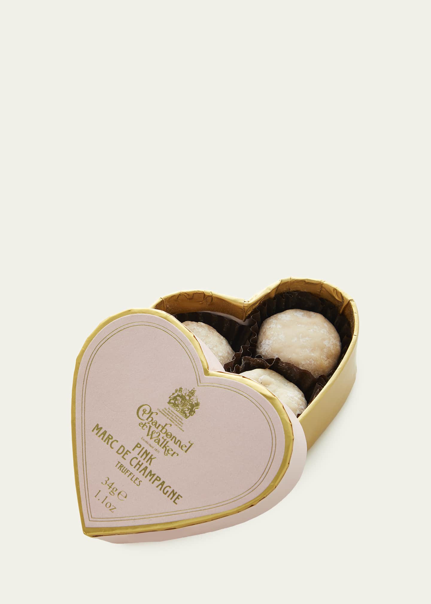 Charbonnel Et Walker Pink Marc de Champagne Truffles in Heart Box Image 2 of 2