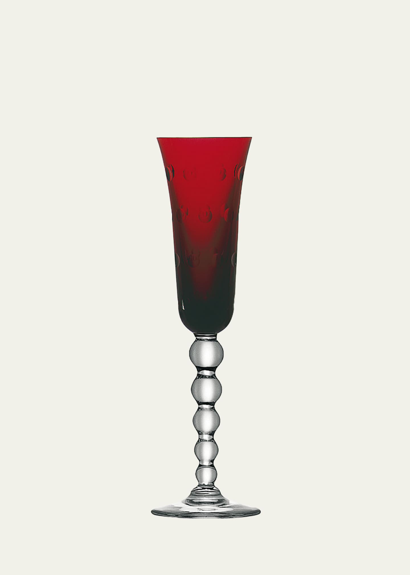Saint Louis Crystal Bubble Flute, Red