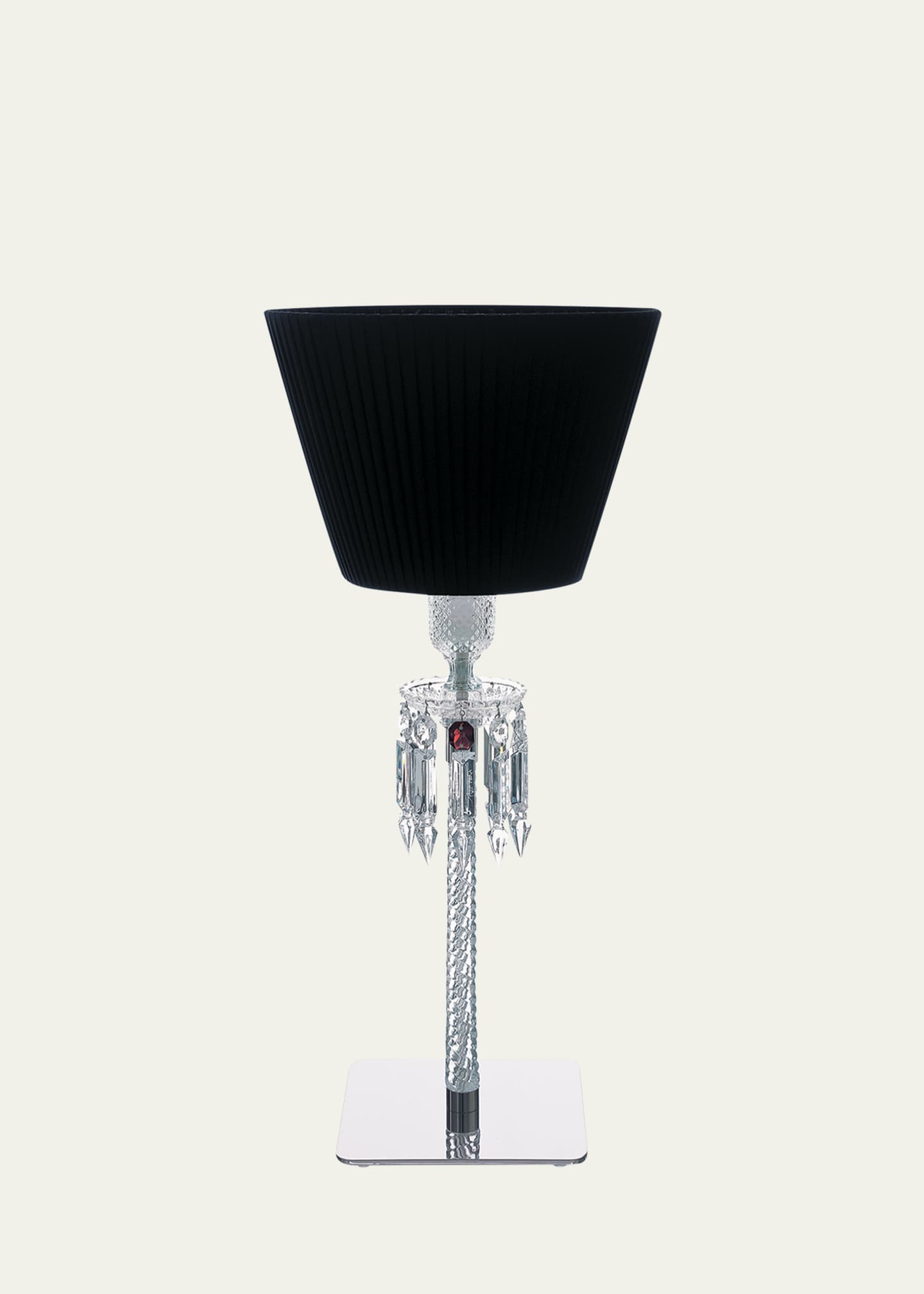 Baccarat Torch Crystal Desk Lamp with Black Shade