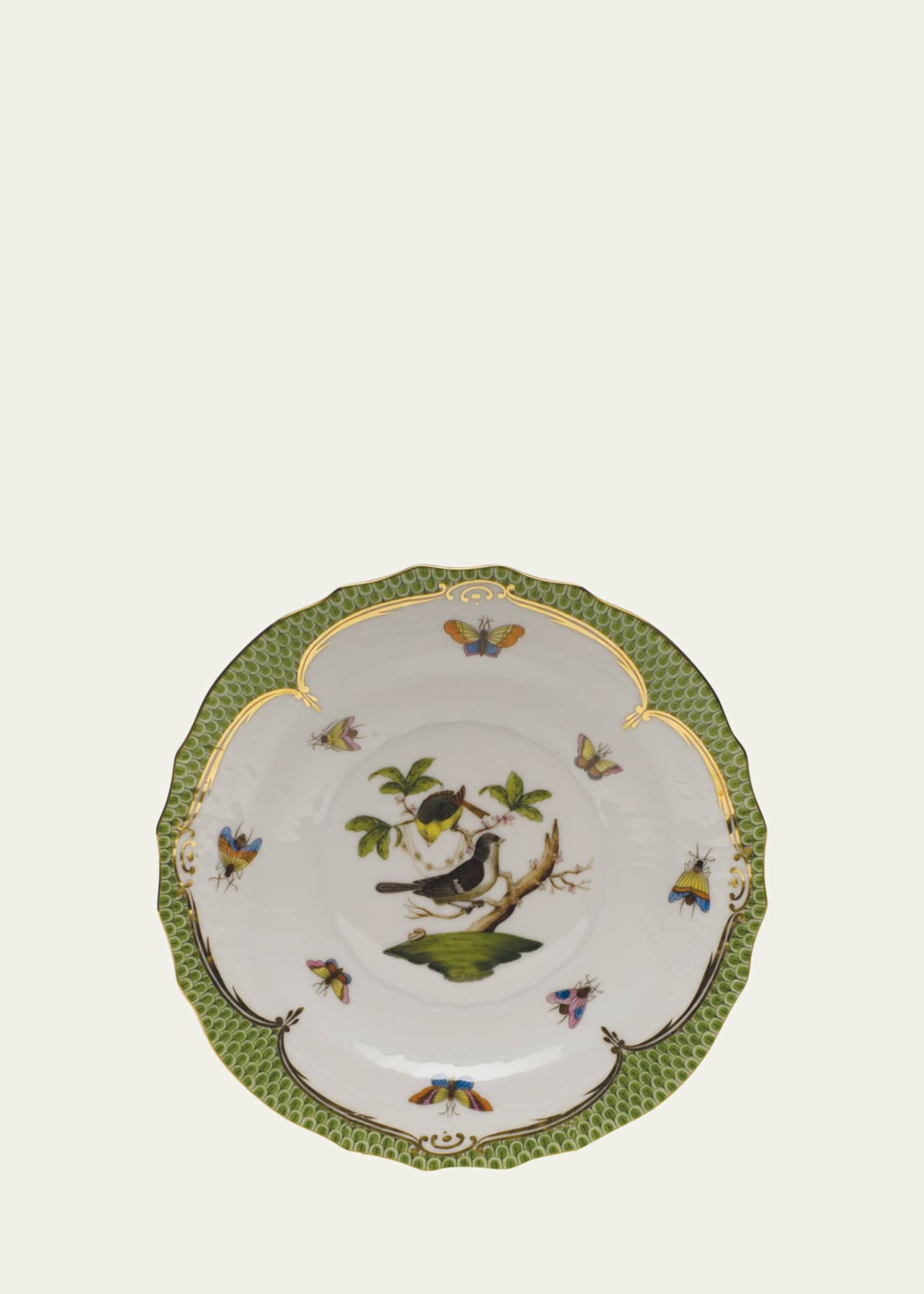 Herend Rothschild Bird Green Motif 01 Salad Plate