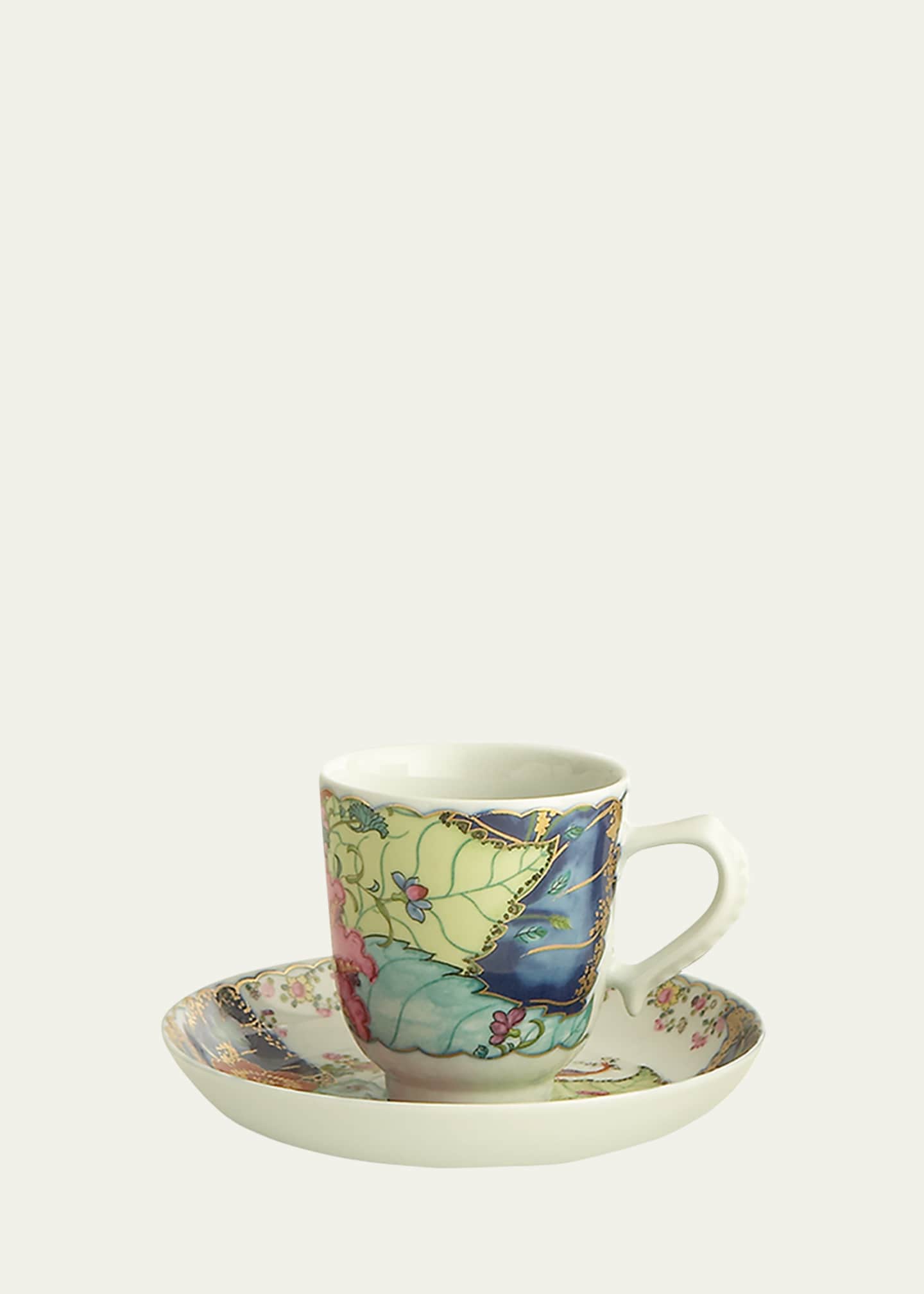 Mottahedeh Tobacco Leaf Demitasse Cup & Saucer