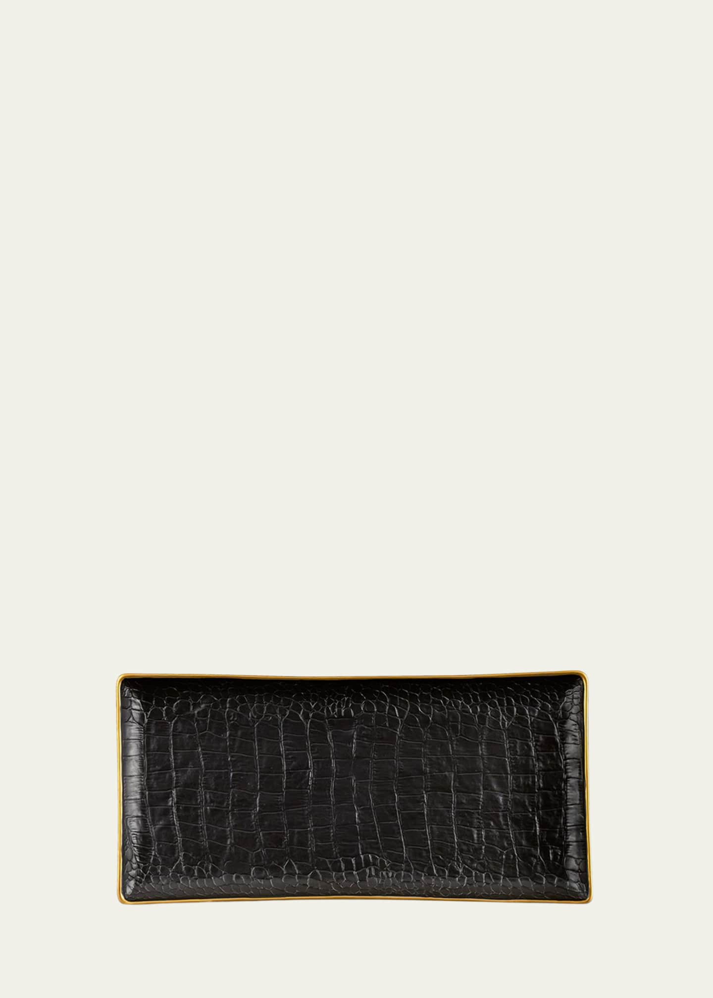 L'Objet Crocodile Medium Rectangle Tray