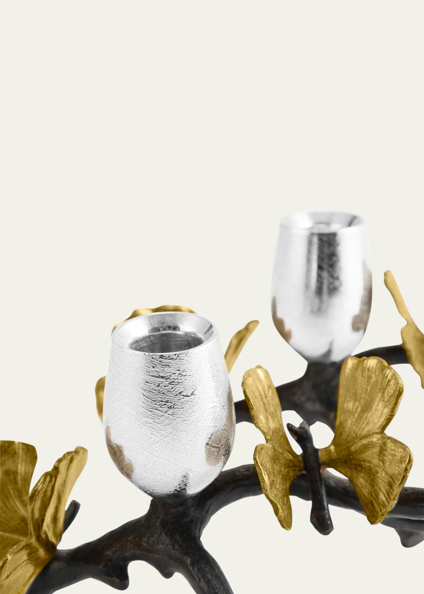 Michael Aram Butterfly Ginkgo Candleholders Low S/2 Image 4 of 5