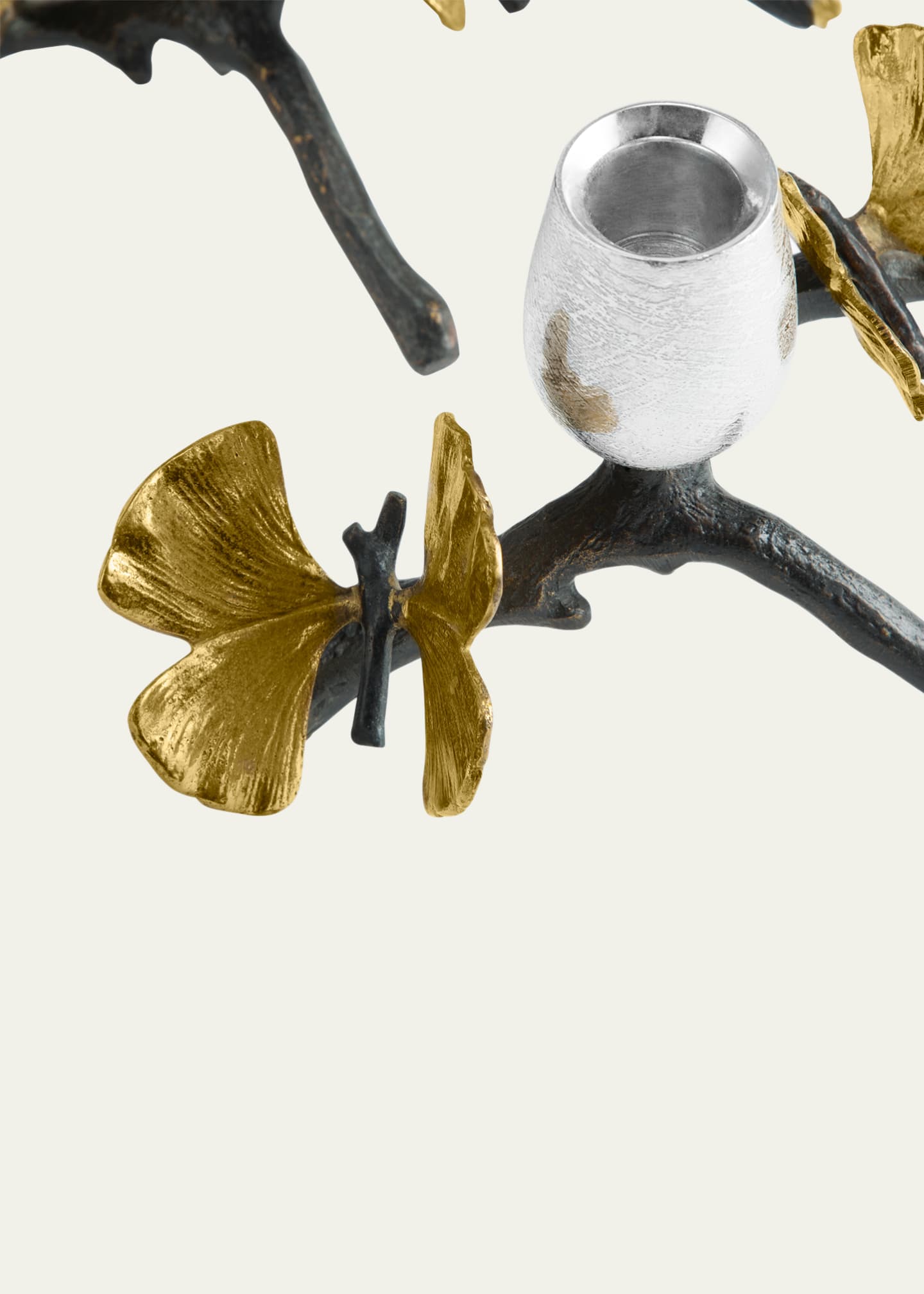 Michael Aram Butterfly Ginkgo Candleholders Low S/2 Image 5 of 5