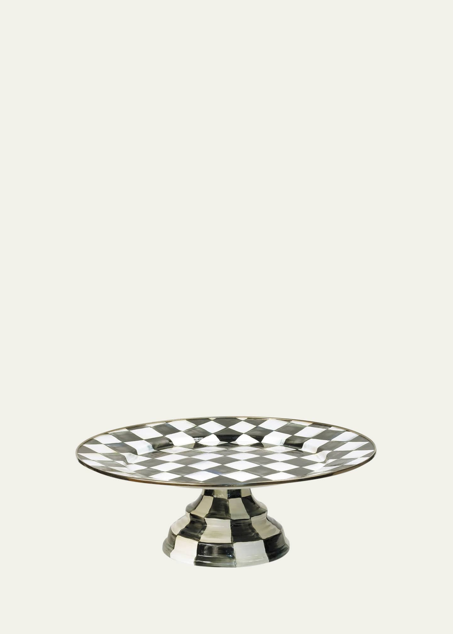 MacKenzie-Childs Courtly Check Enamel Pedestal Platter, Large