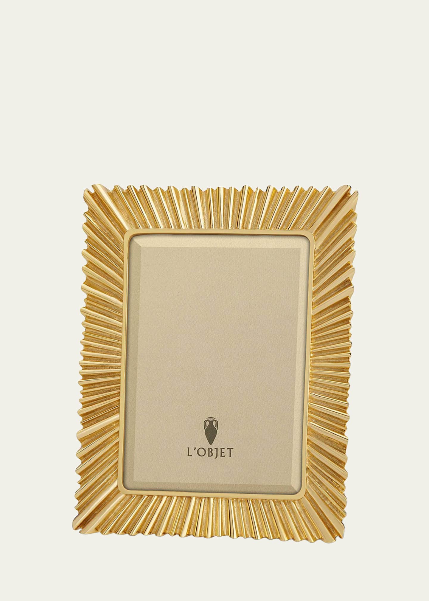 L'Objet Gold Ray Picture Frame, 4" x 6"