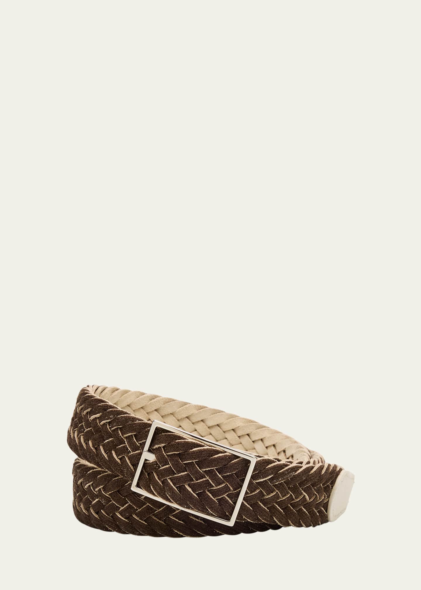 Simonnot Godard Men's Reversible Suede Wool Felt Belt Image 1 of 3