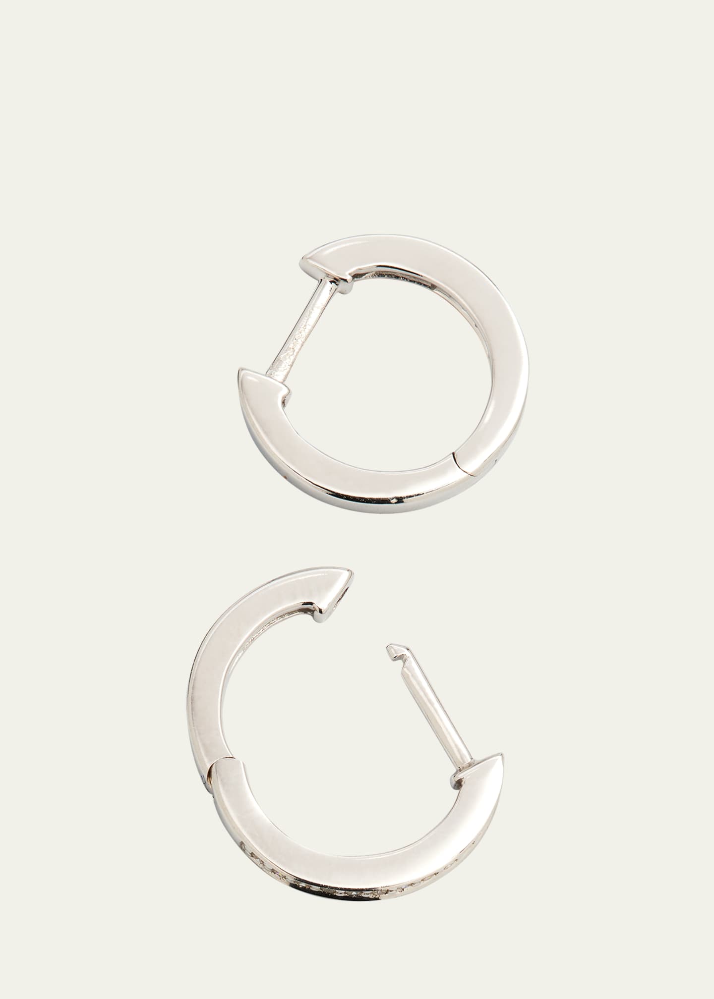 Sydney Evan 14k White Gold Diamond Huggie Hoop Earrings Image 4 of 4
