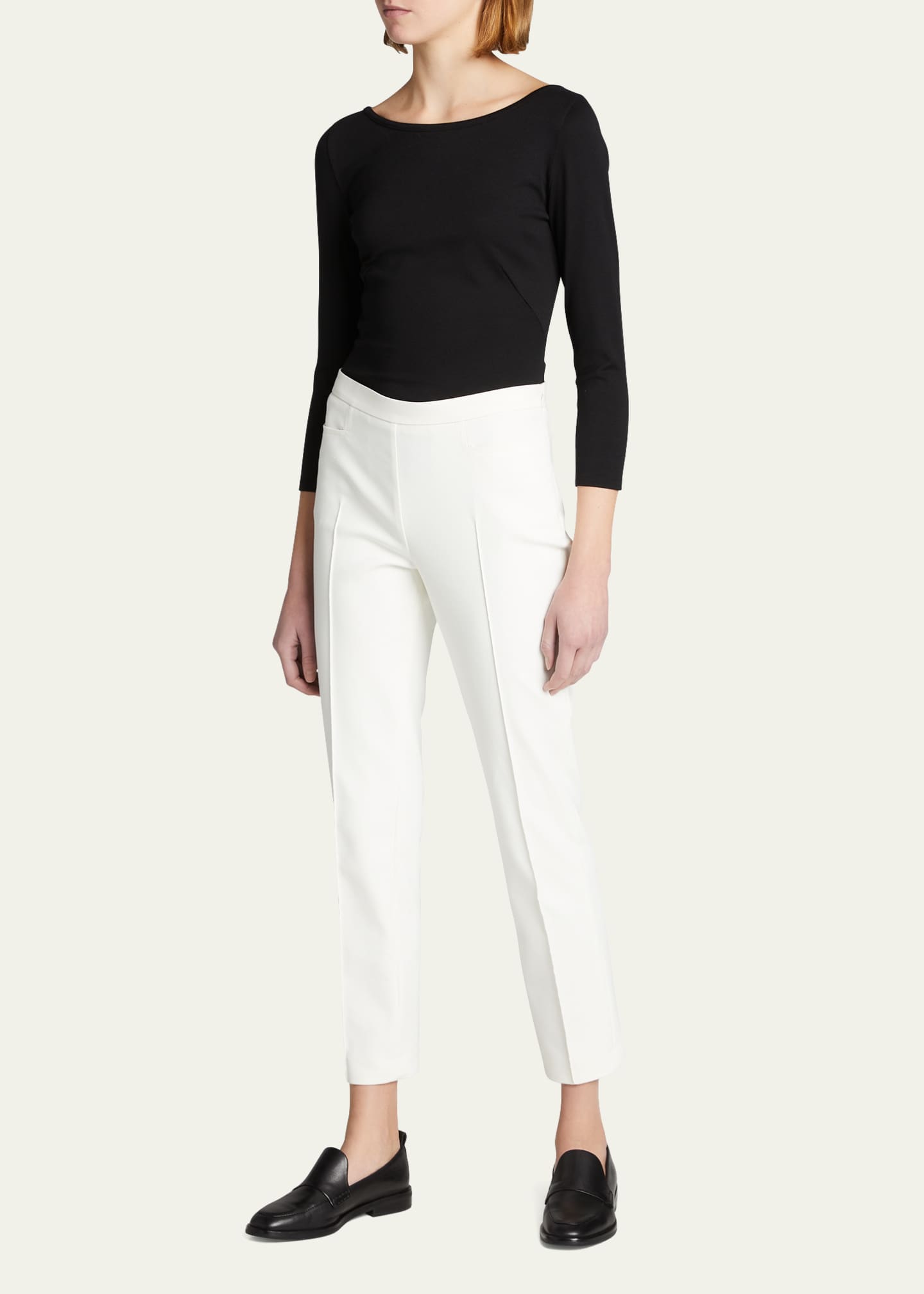 Akris punto Three-Quarter-Sleeve Jersey Top Image 2 of 5