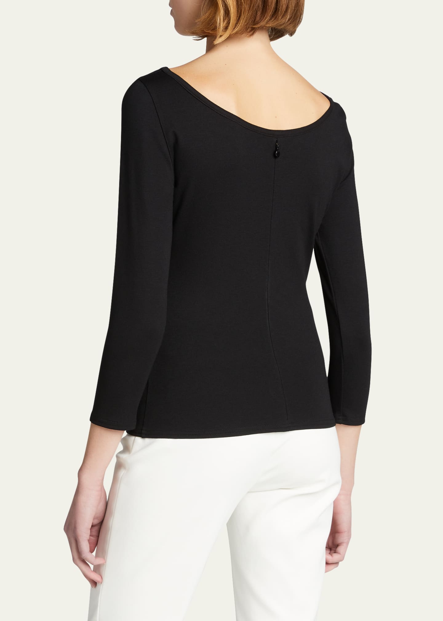 Akris punto Three-Quarter-Sleeve Jersey Top Image 3 of 5
