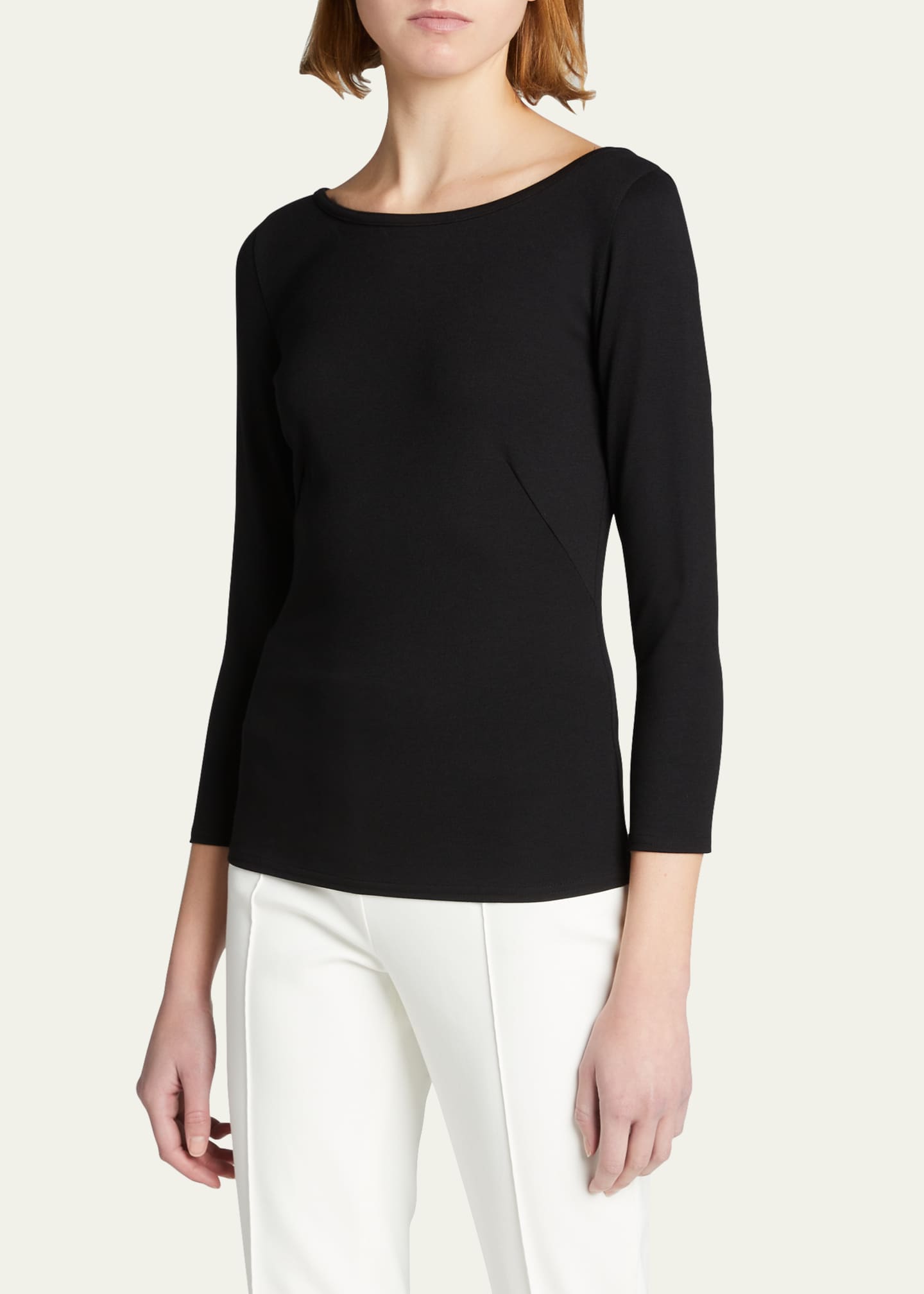 Akris punto Three-Quarter-Sleeve Jersey Top Image 4 of 5