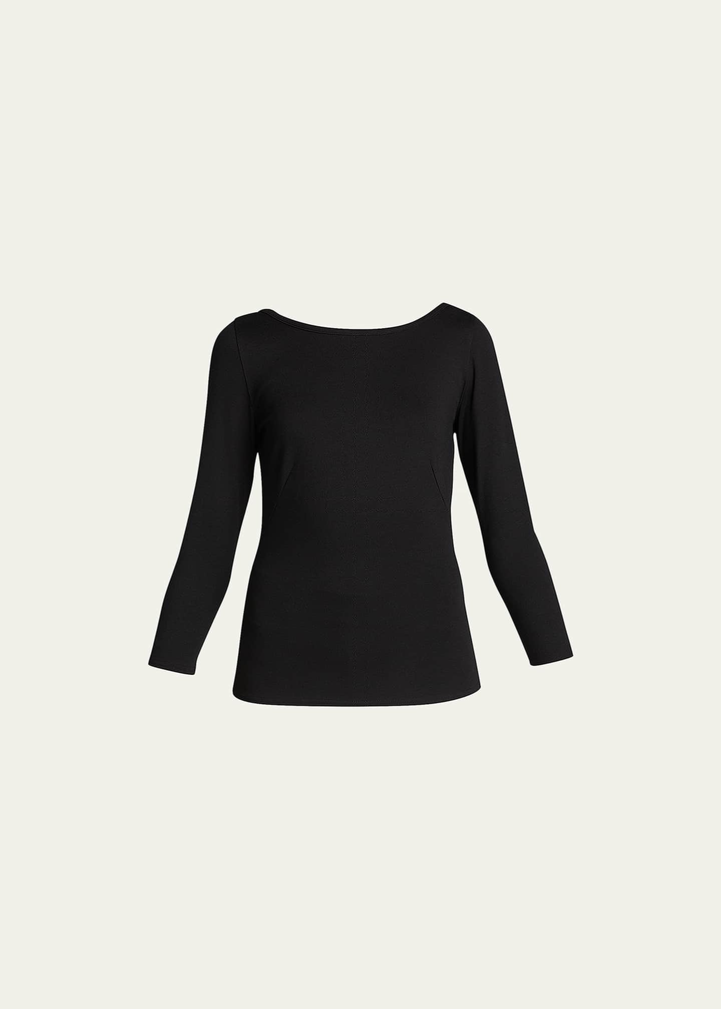 Akris punto Three-Quarter-Sleeve Jersey Top Image 1 of 5