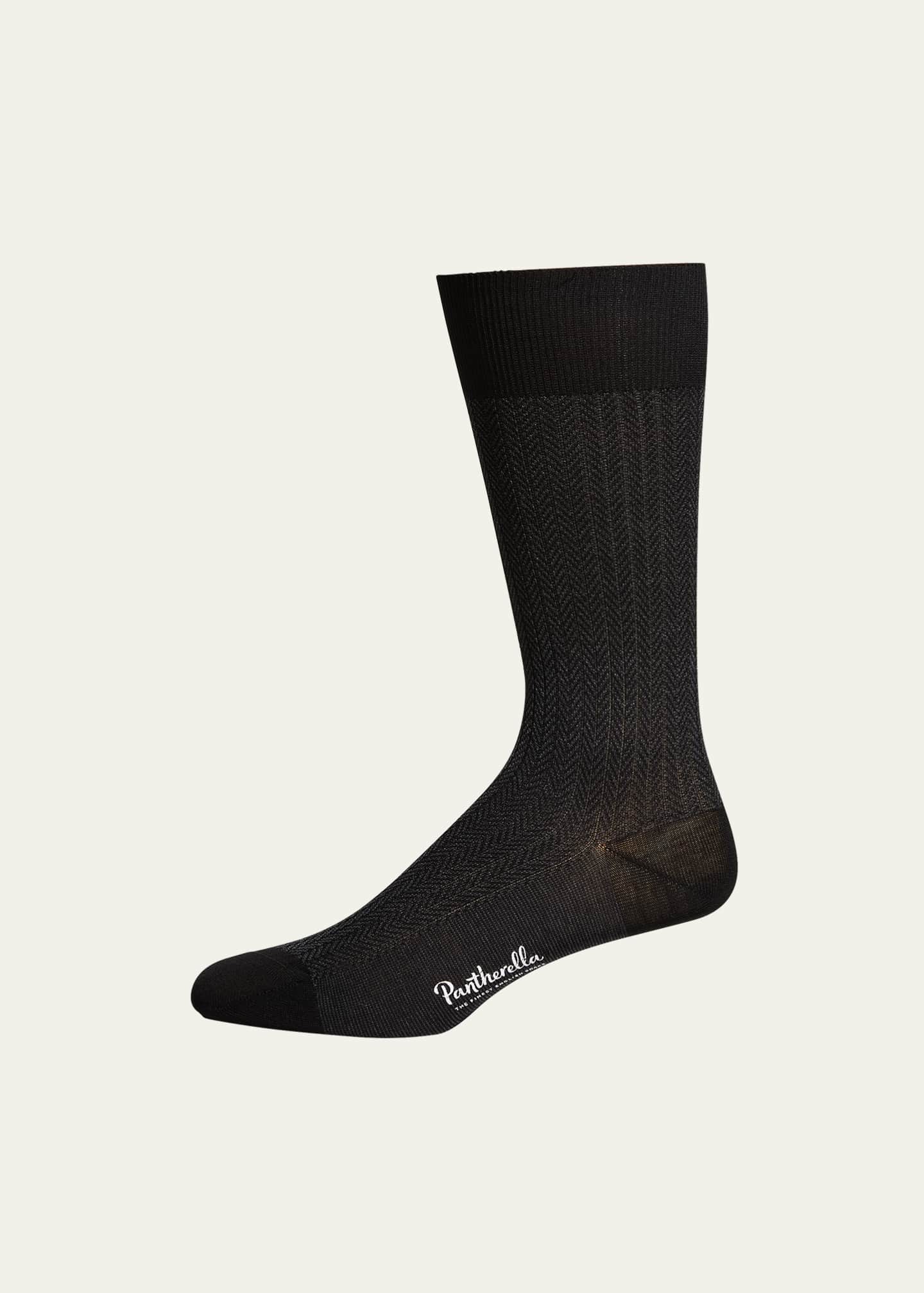 Pantherella Men's Fabian Chevron Pattern Egyptian Cotton Socks
