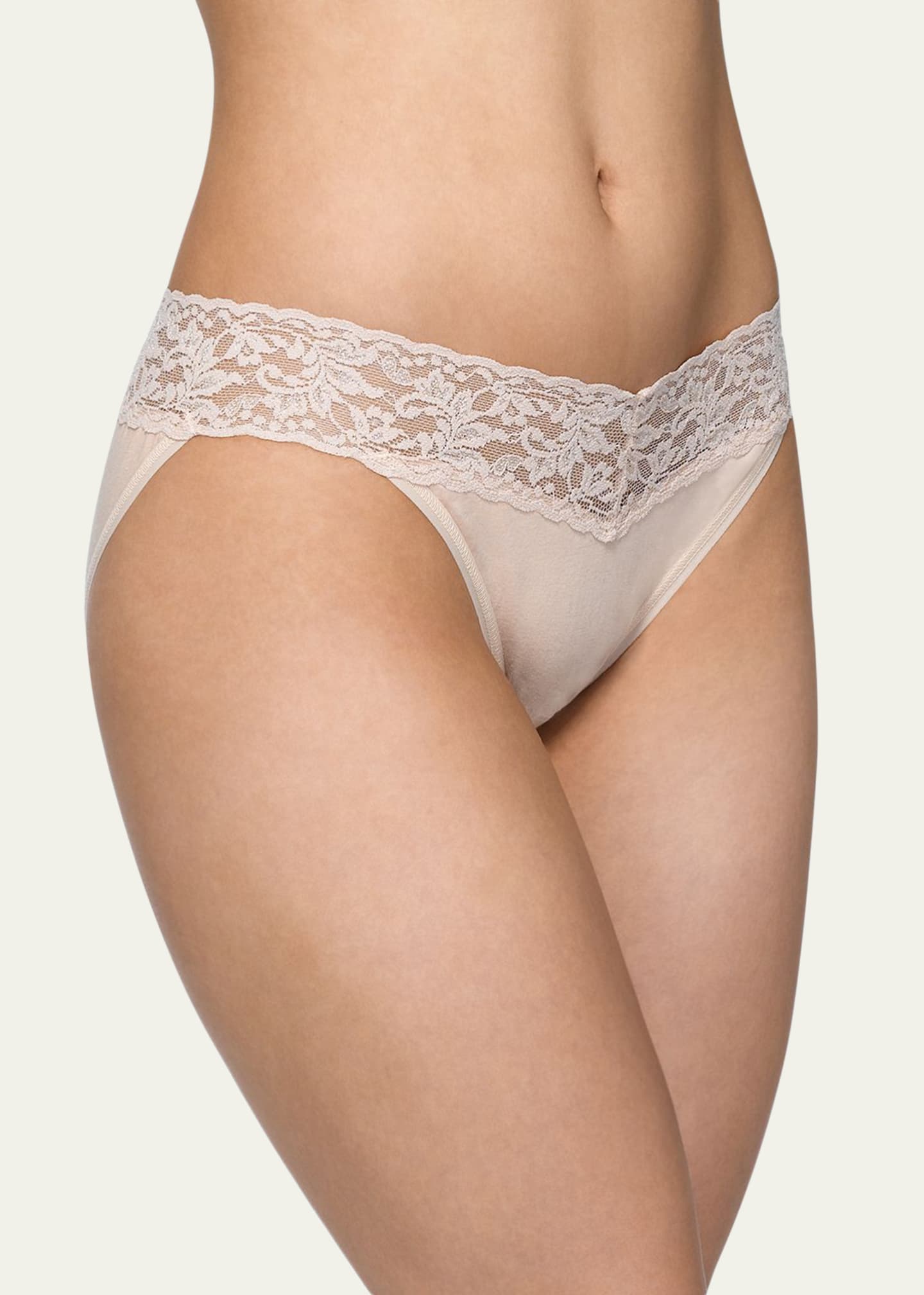 Hanky Panky Signature Lace Organic Cotton VKini Panties Bergdorf Goodman