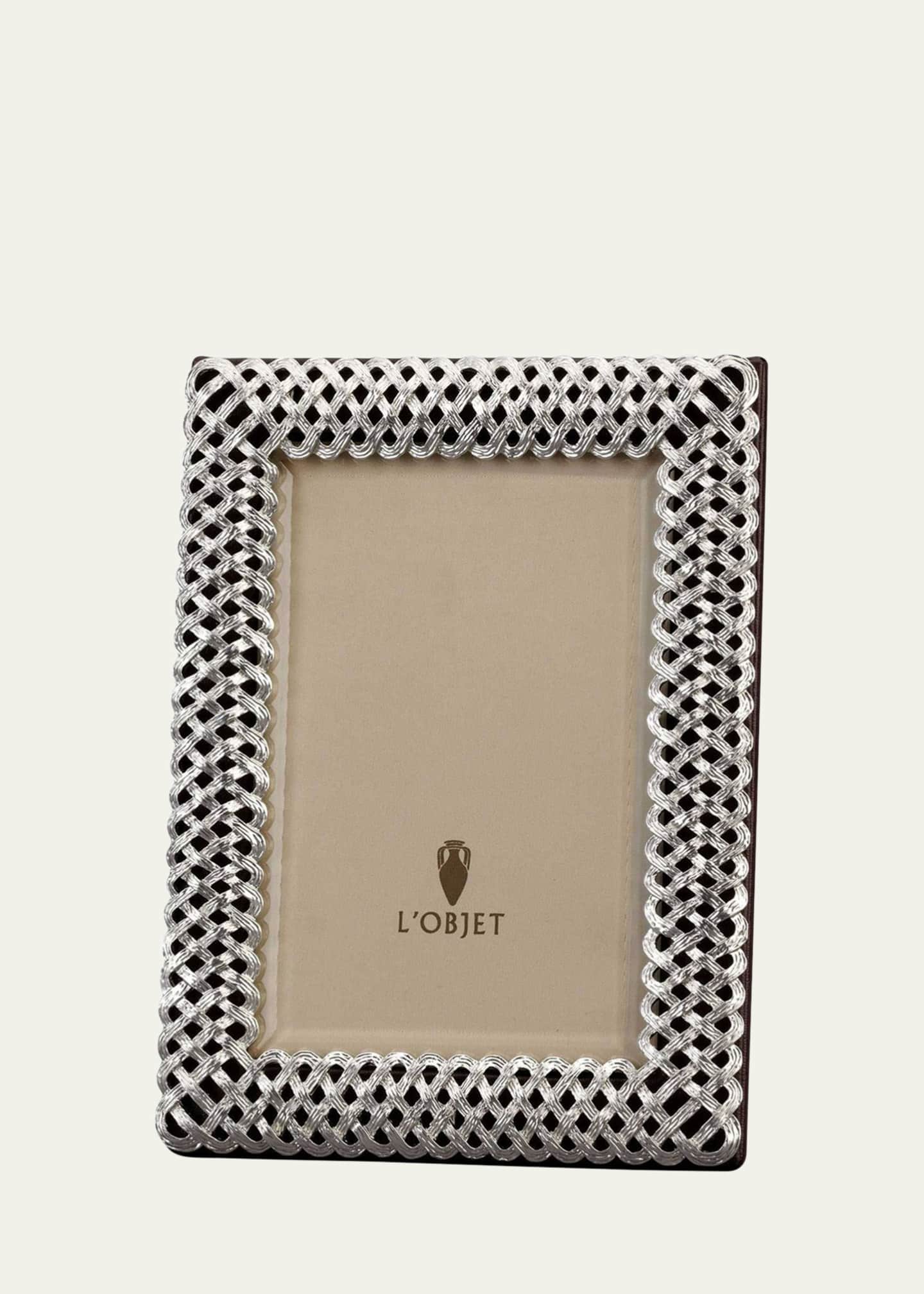 L'Objet Platinum Braid 4" x 6" Picture Frame