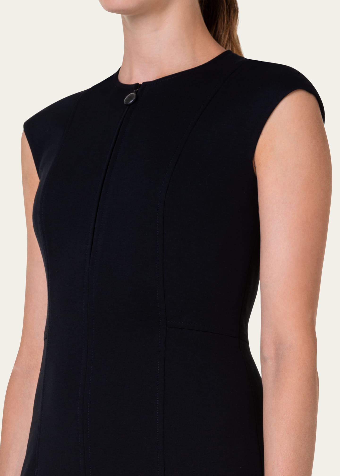 Akris Punto Dress Womens 4 Black Mesh Sheath Bergdorf Goodman Bodycon Cutout