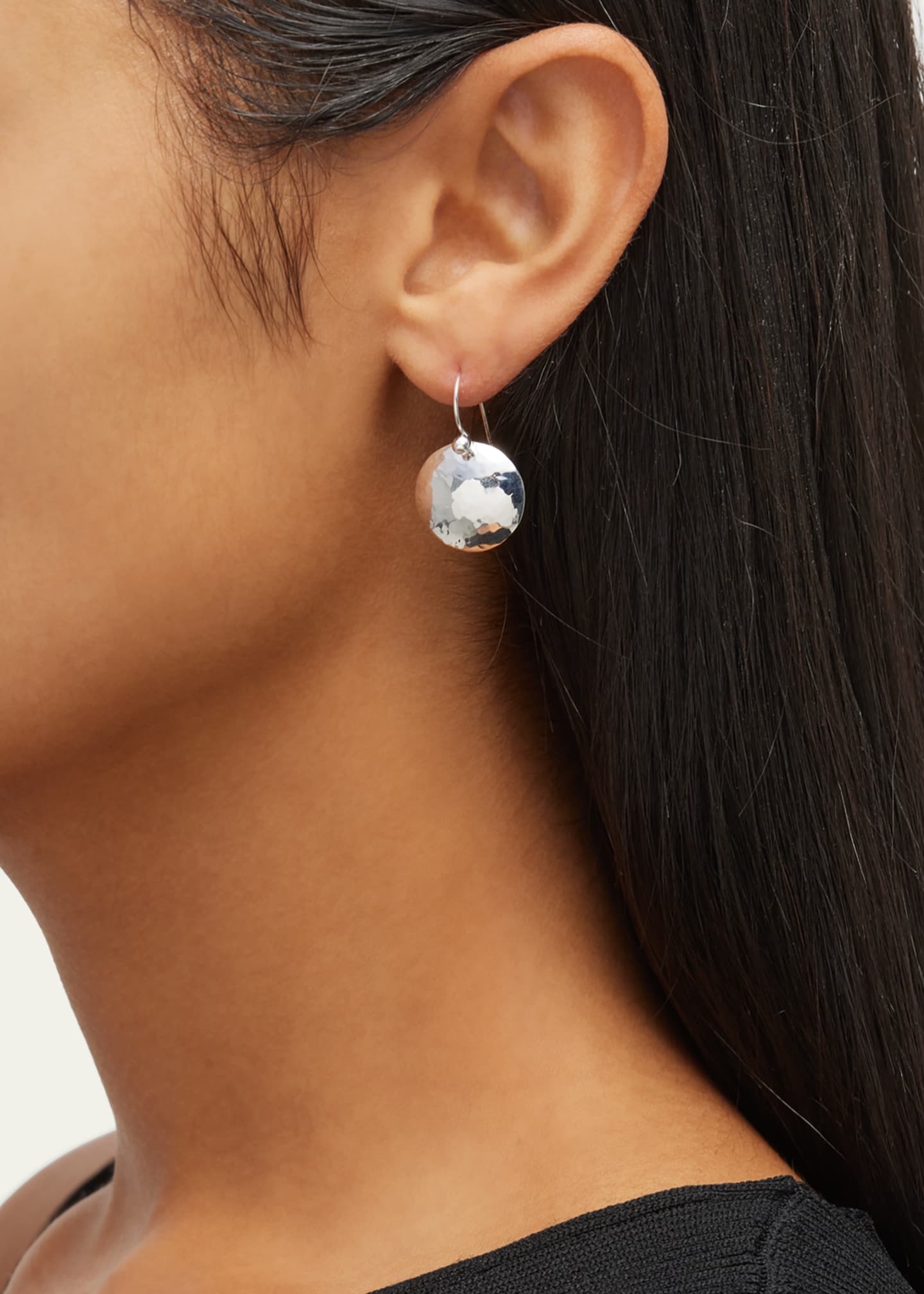 Ippolita Disc Earrings in Sterling SIlver with Diamonds Image 2 of 5