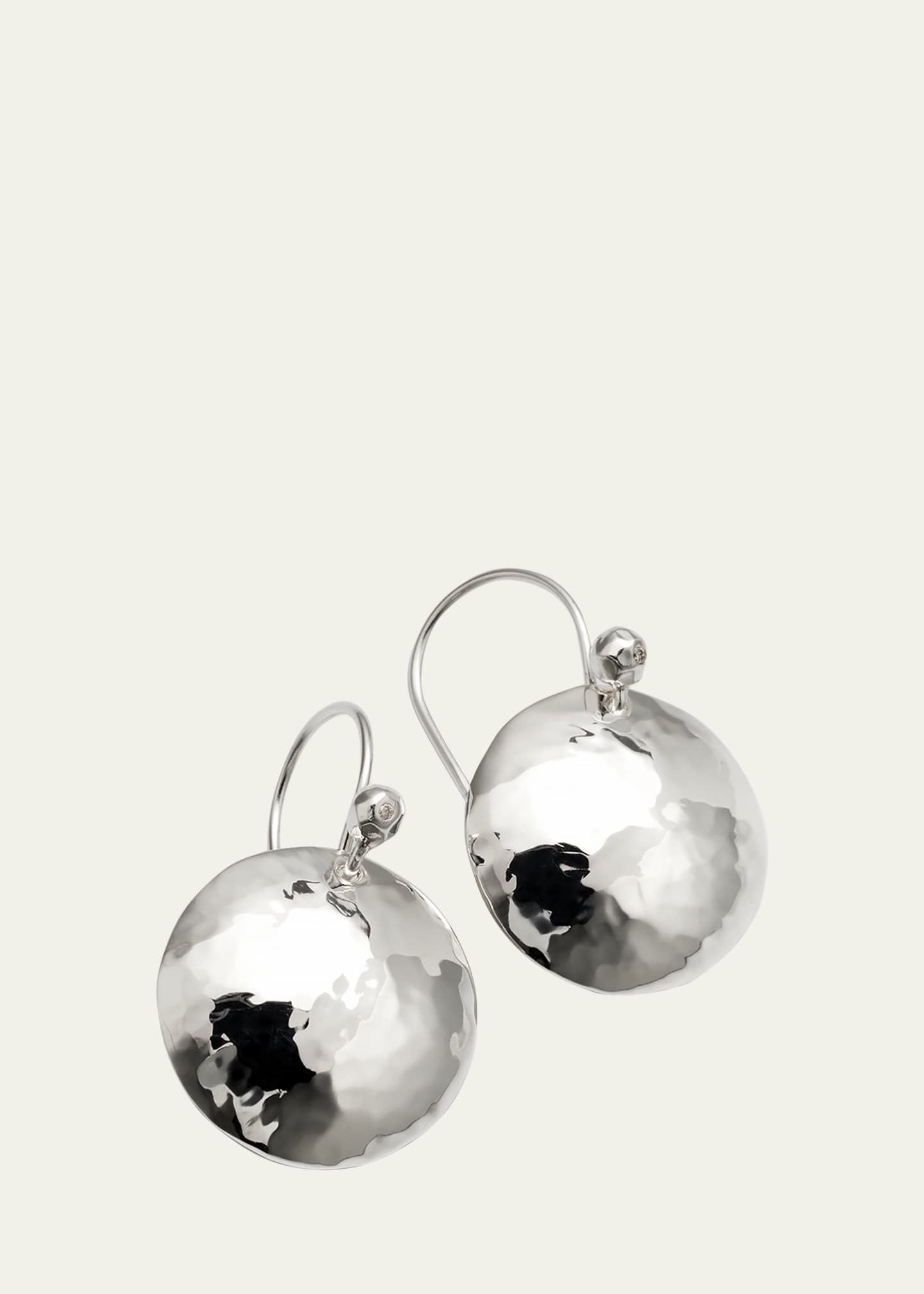 Ippolita Disc Earrings in Sterling SIlver with Diamonds Image 3 of 5