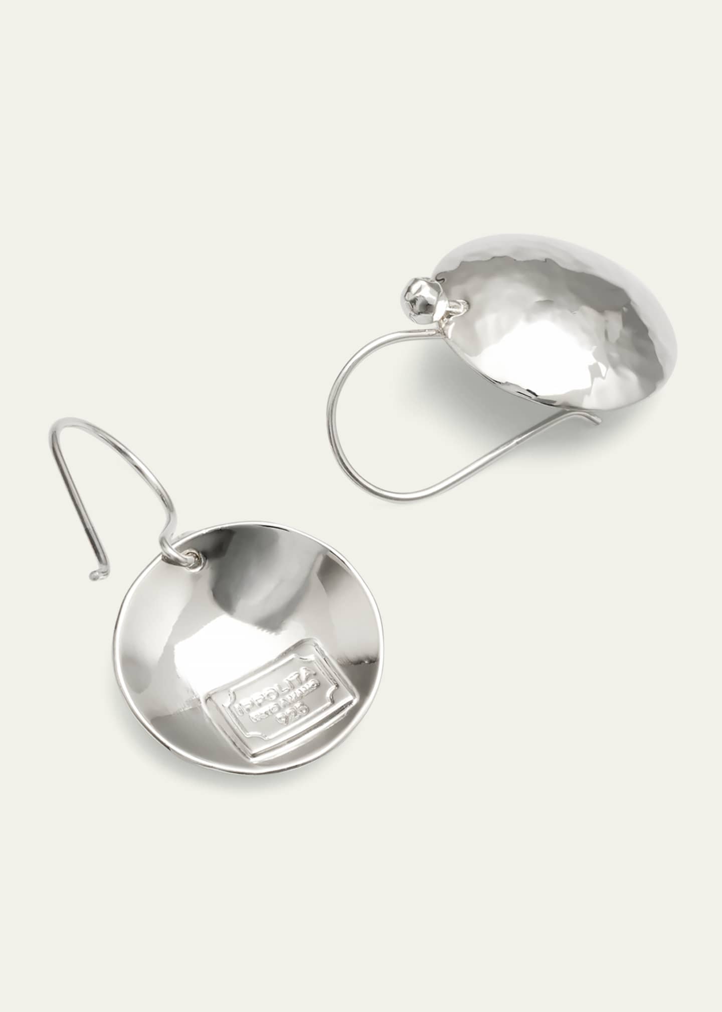 Ippolita Disc Earrings in Sterling SIlver with Diamonds Image 4 of 5