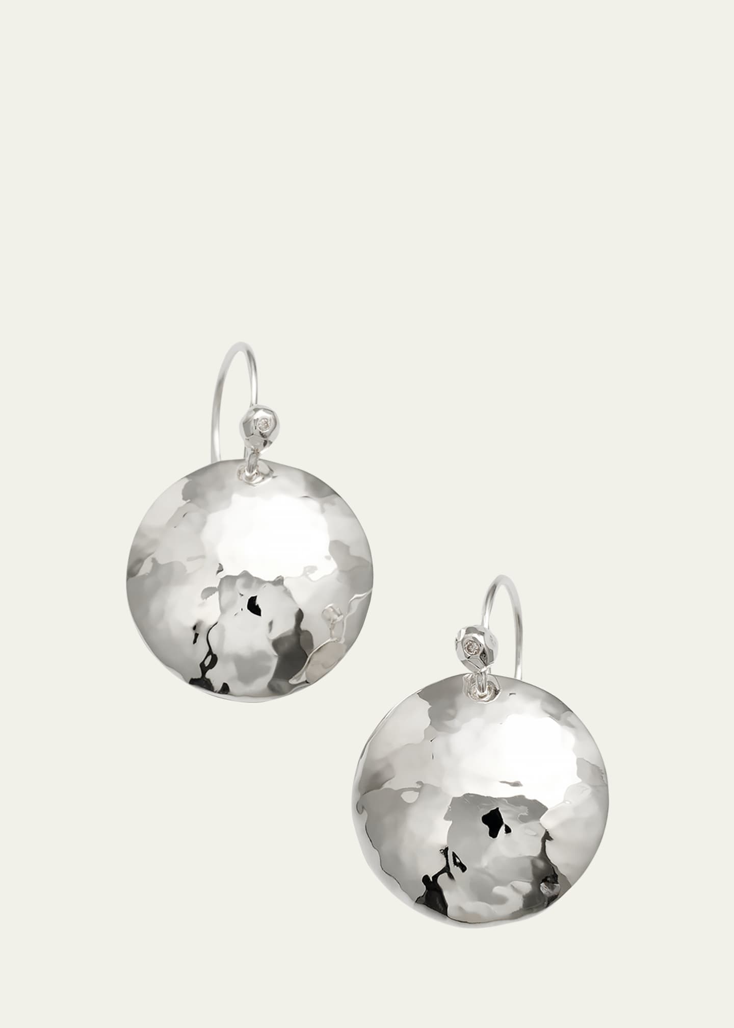 Ippolita Disc Earrings in Sterling SIlver with Diamonds Image 1 of 5