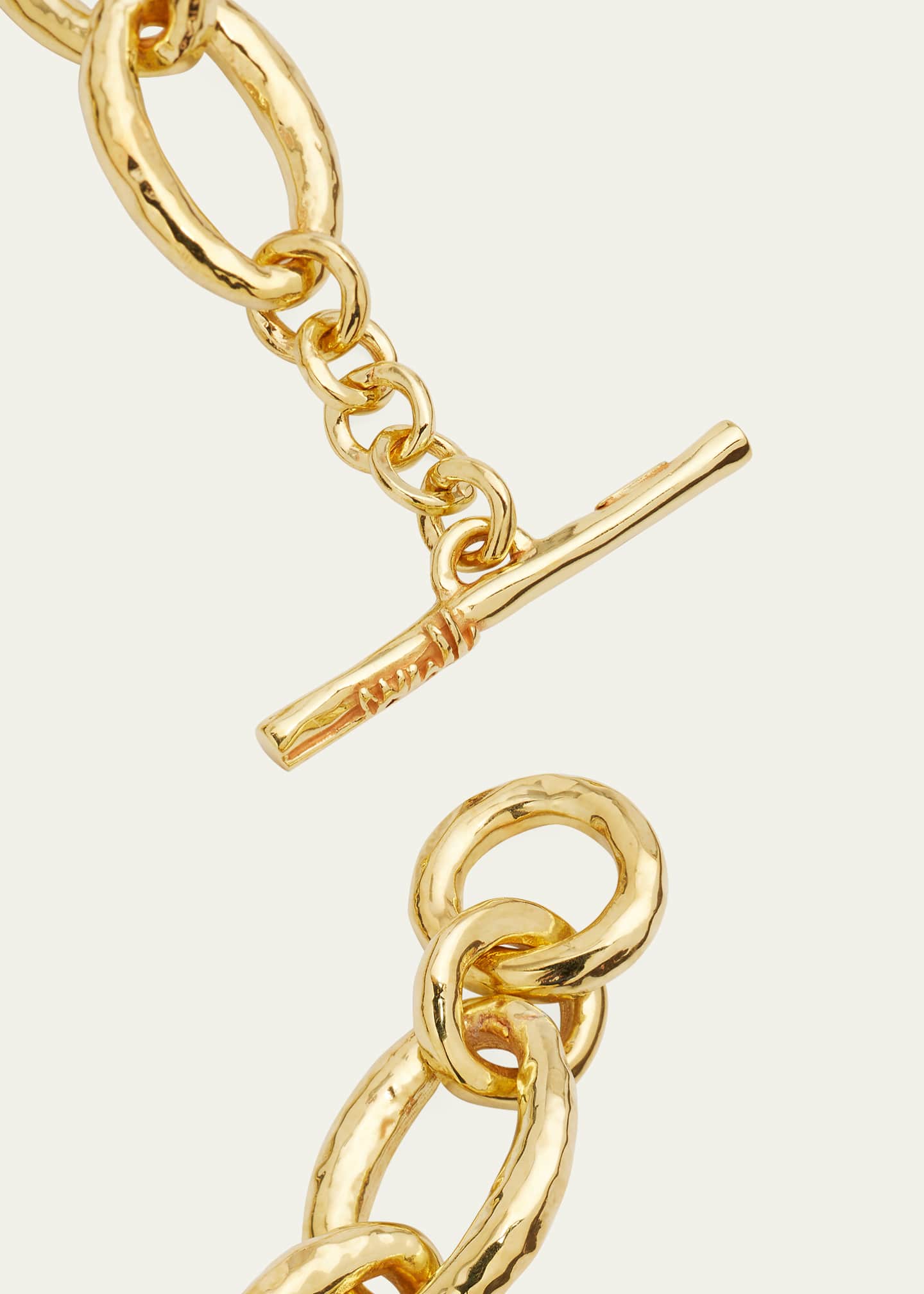 Ippolita Short Hammered Bastille Mini Link Necklace in 18K Gold Image 4 of 4