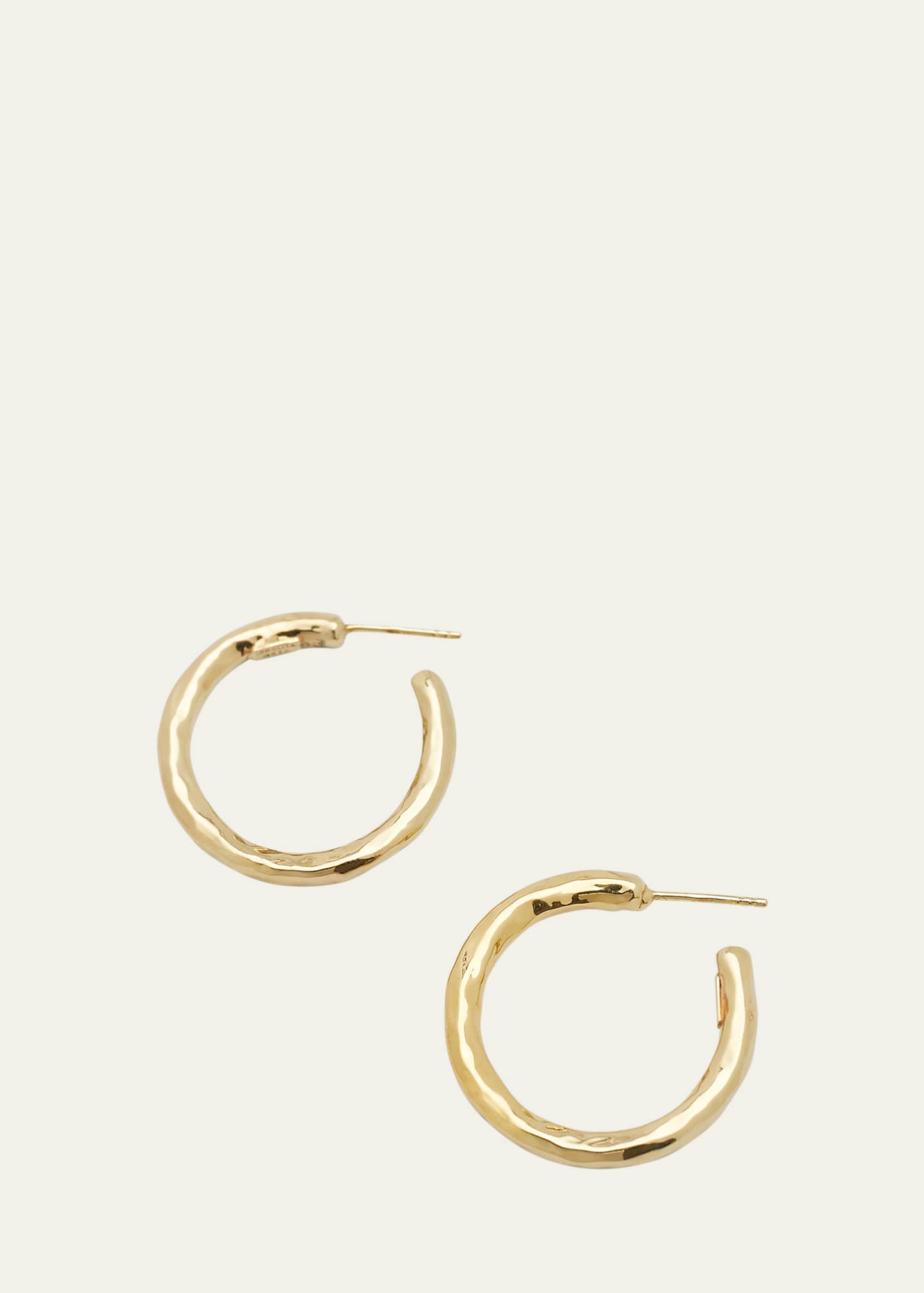 Ippolita Small Hammered Hoop Earrings in 18K Gold Image 3 of 4