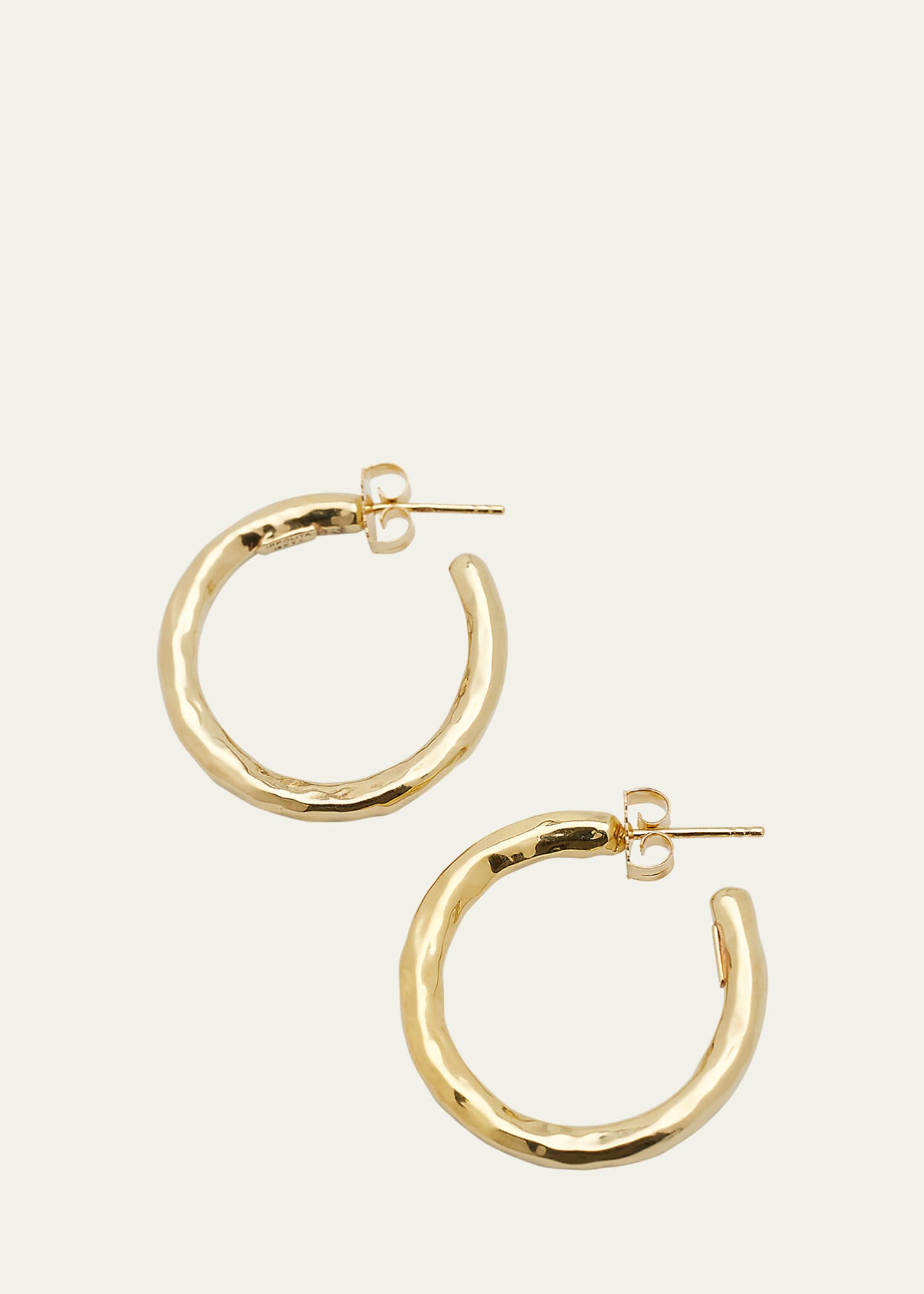 Ippolita Small Hammered Hoop Earrings in 18K Gold Image 4 of 4
