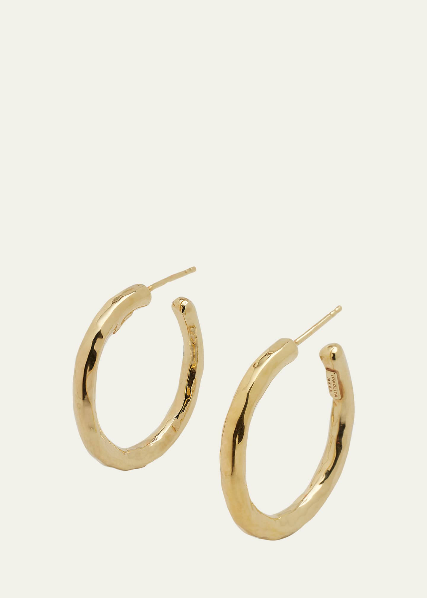 Ippolita Small Hammered Hoop Earrings in 18K Gold Image 1 of 4