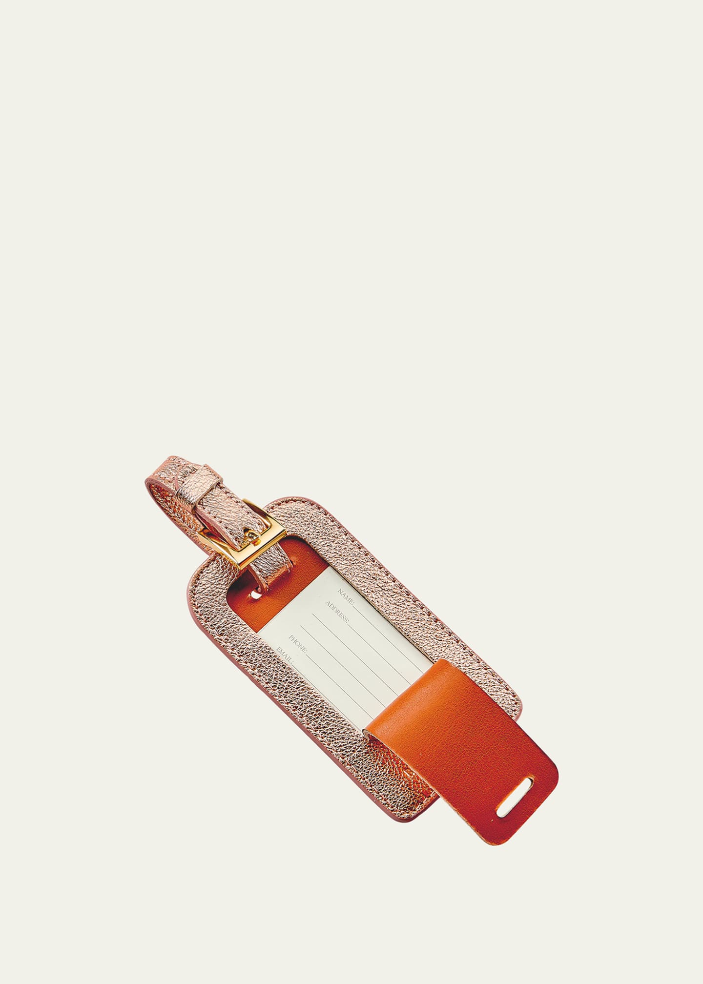 Bergdorf Goodman Metallic Leather Luggage Tag Image 3 of 3