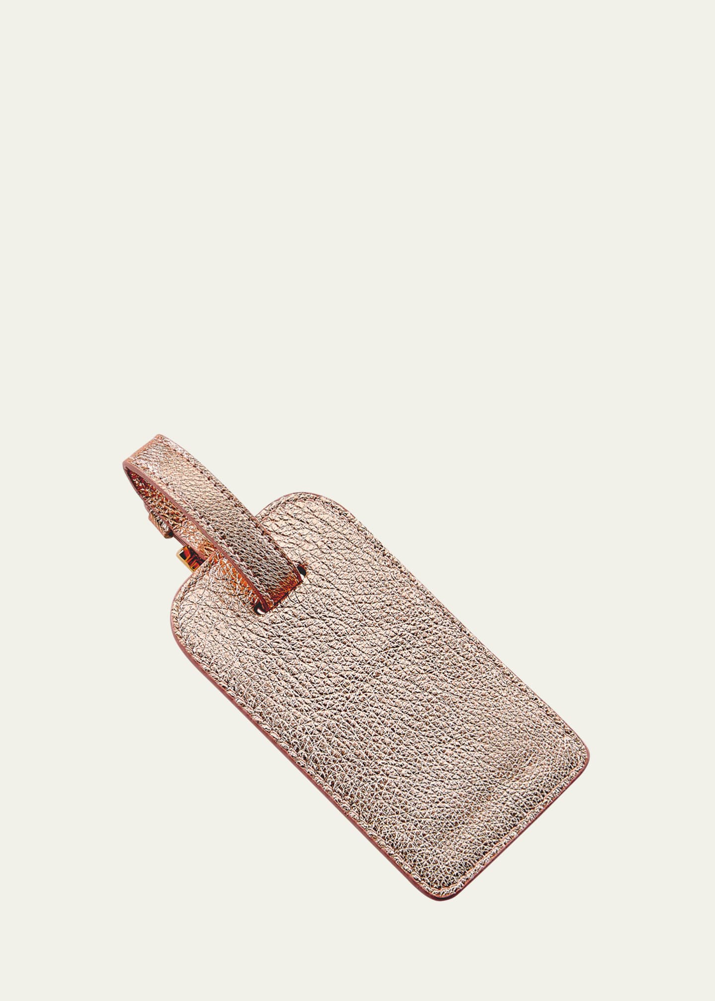 Bergdorf Goodman Metallic Leather Luggage Tag Image 1 of 3