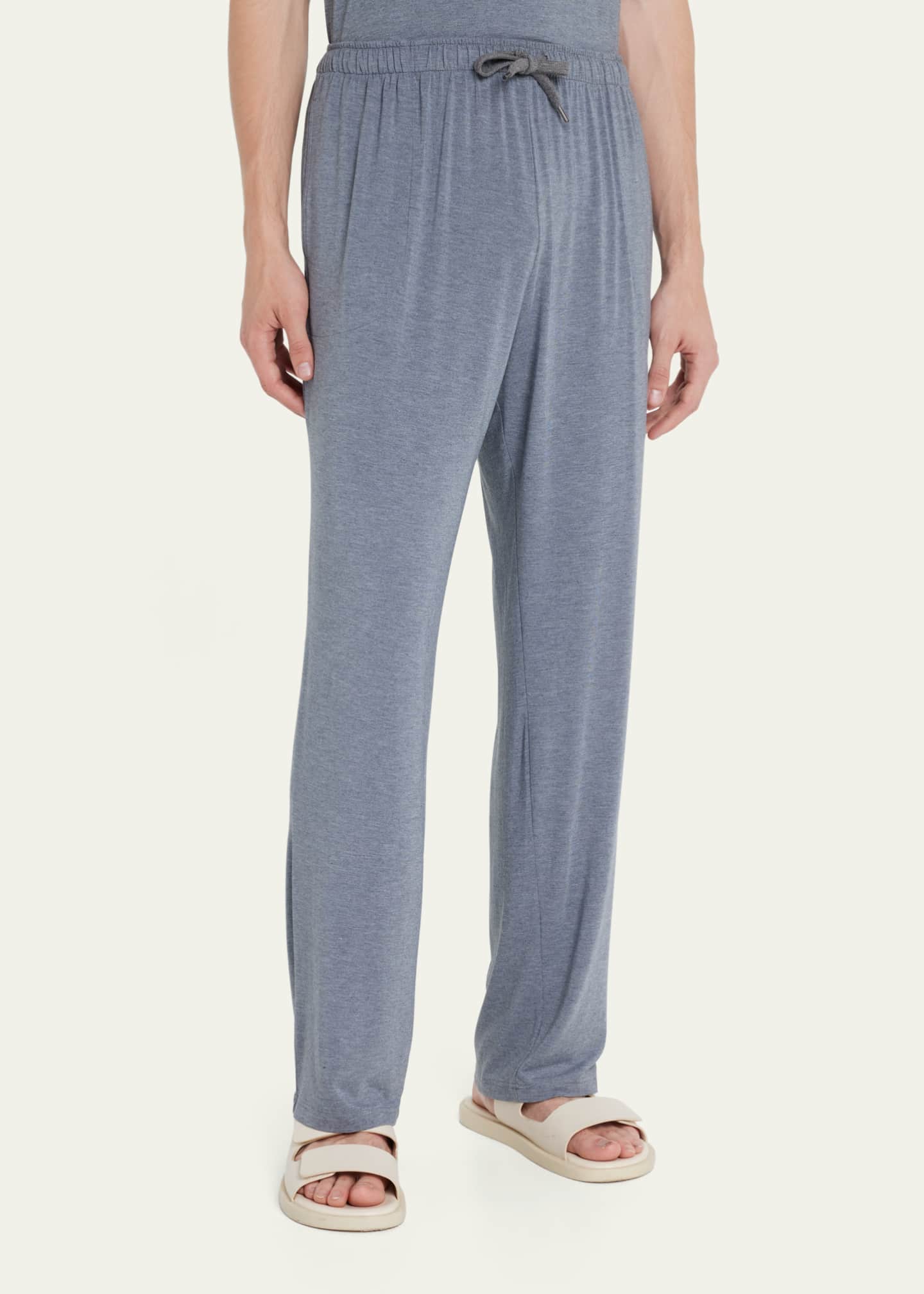 Derek Rose Basel Jersey Lounge Pants, Gray Image 4 of 5