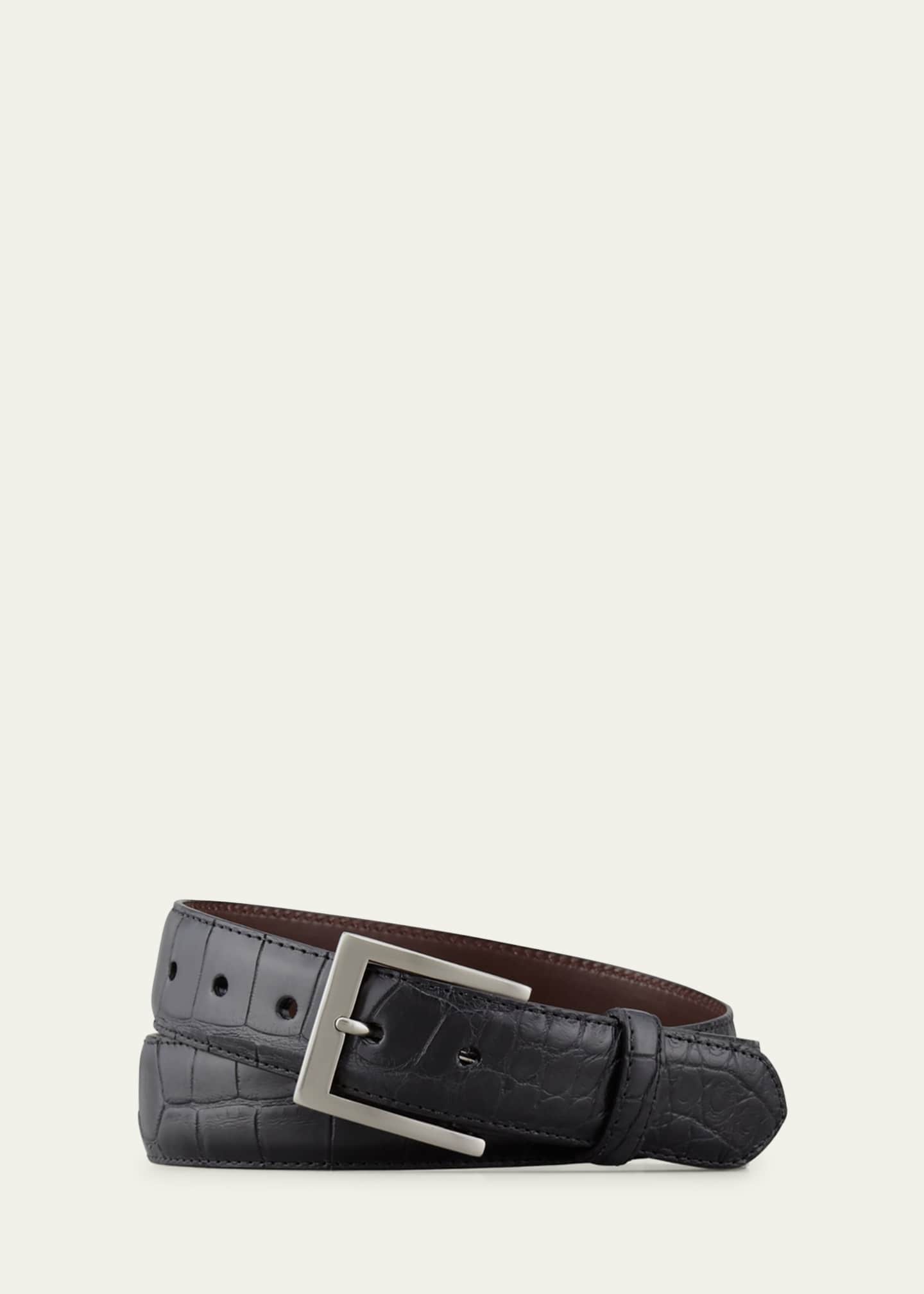 W. Kleinberg Matte Alligator Belt, Black Image 2 of 2