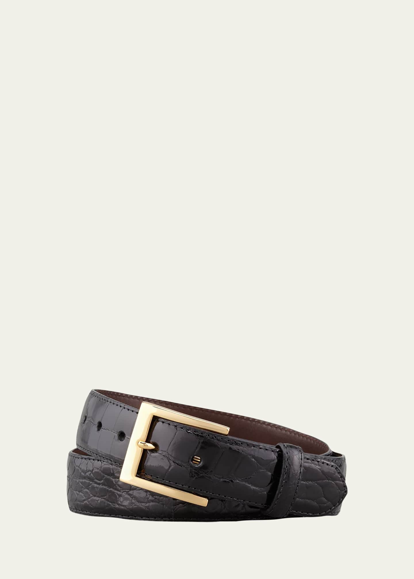 w.kleinberg Matte Alligator Belt Black