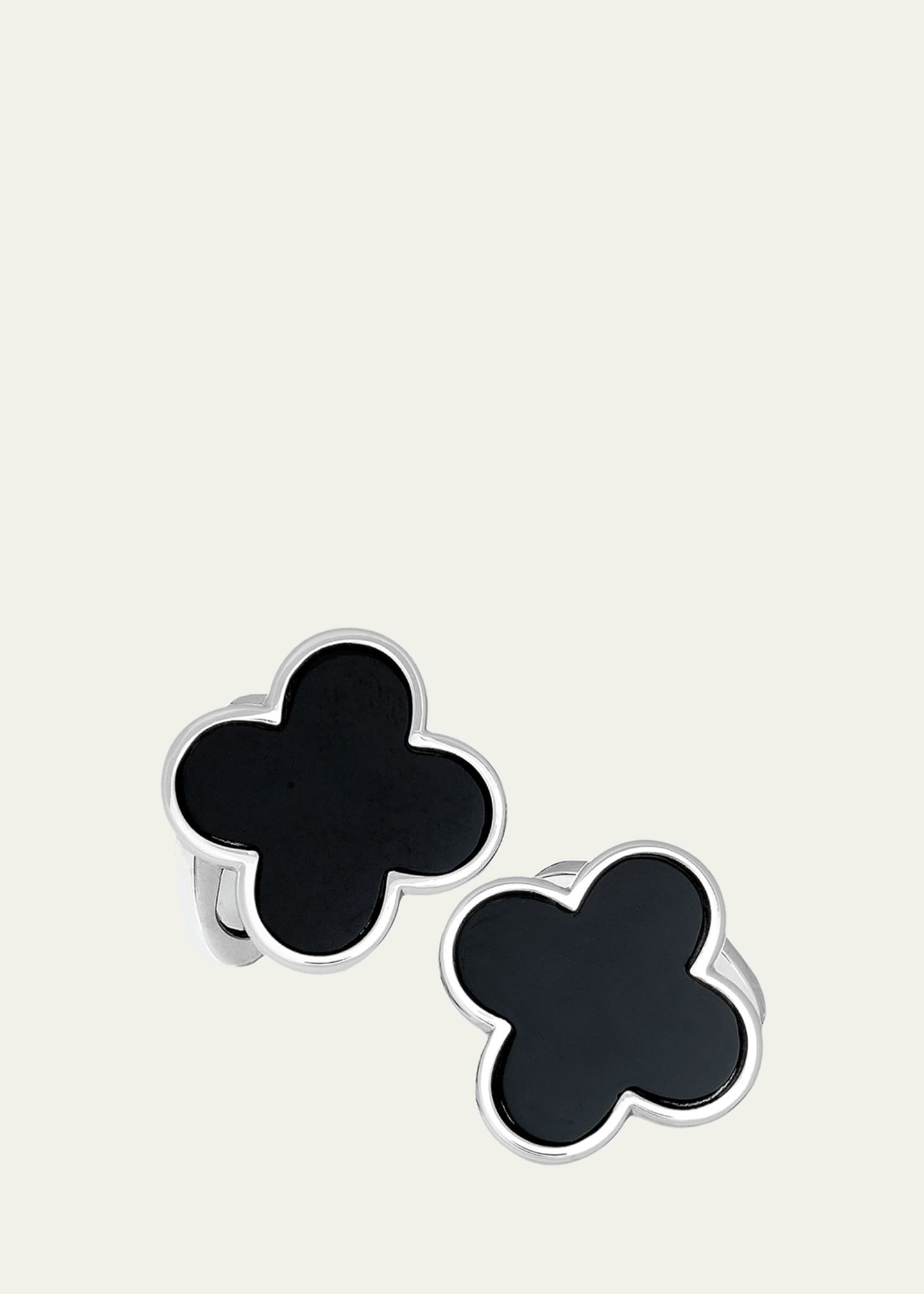 Jan Leslie Onyx Clover Cuff Links