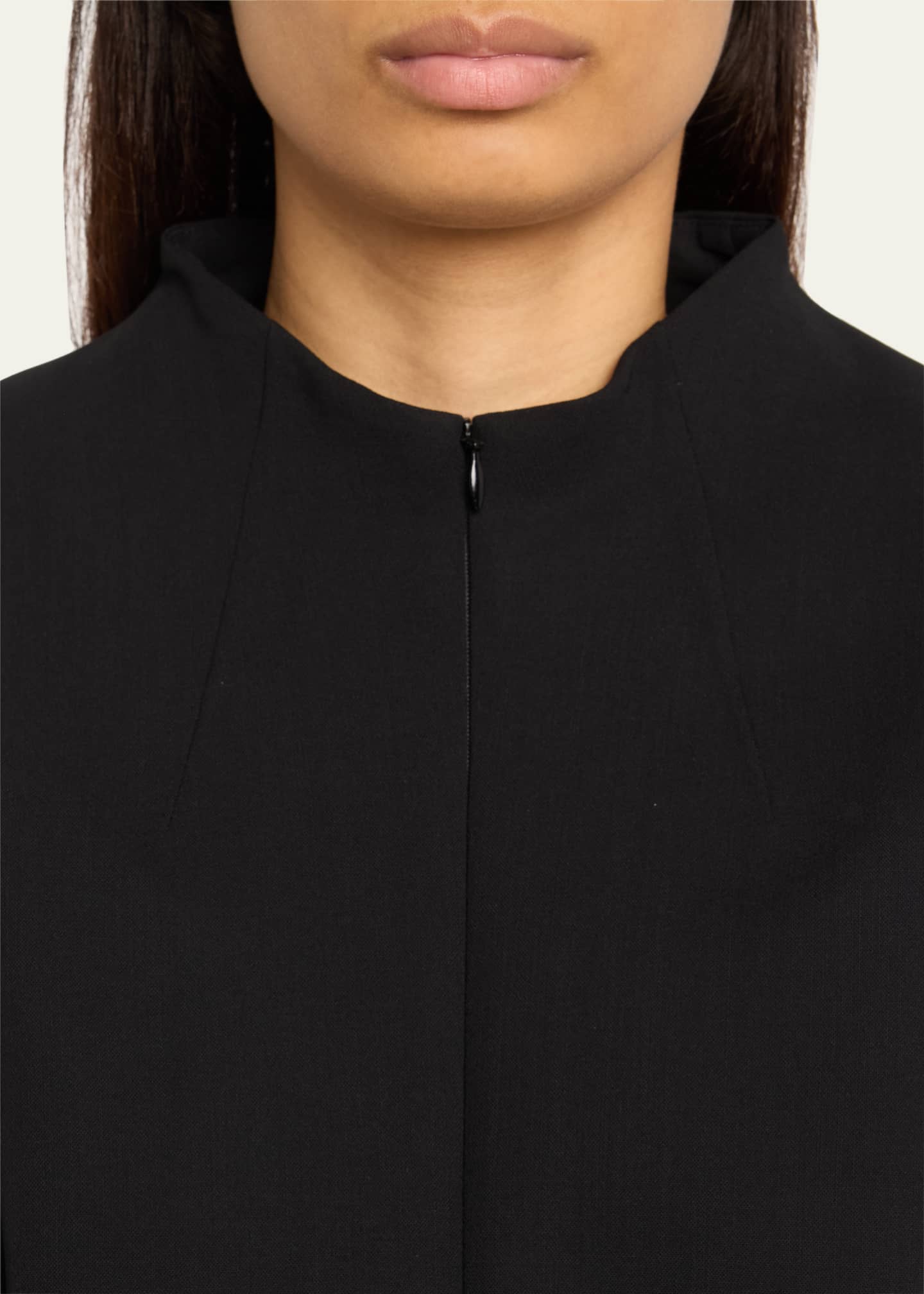 Akris Split-Neck Double-Face Wool Sheath Dress Image 5 of 5