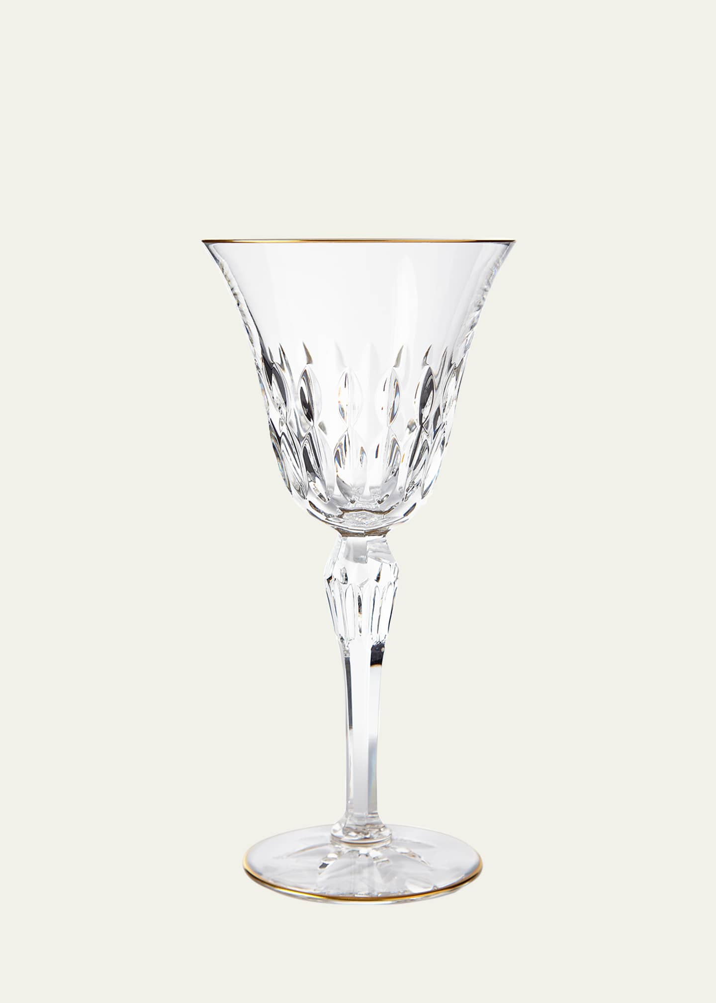 Saint Louis Crystal Stella Water Goblet with Gold Rim