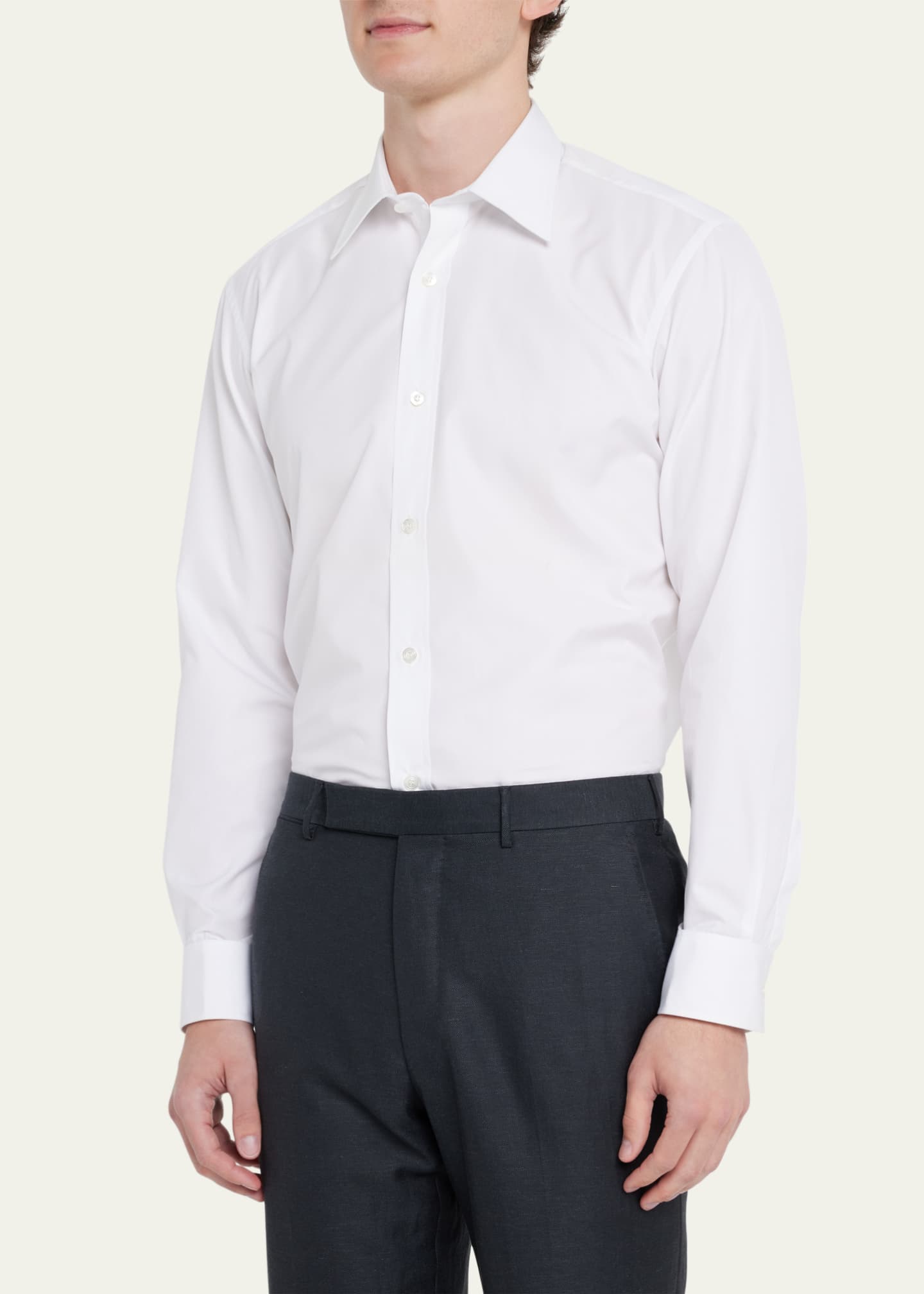 Charvet Men's Cotton Poplin Dress Shirt Image 4 of 5