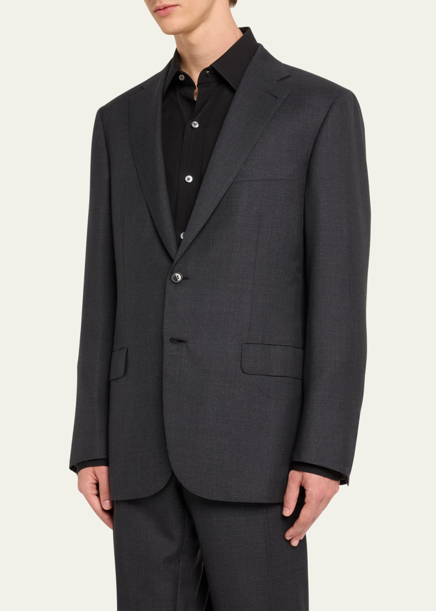 Brioni Men's Tonal Check Wool Suit Image 4 of 5