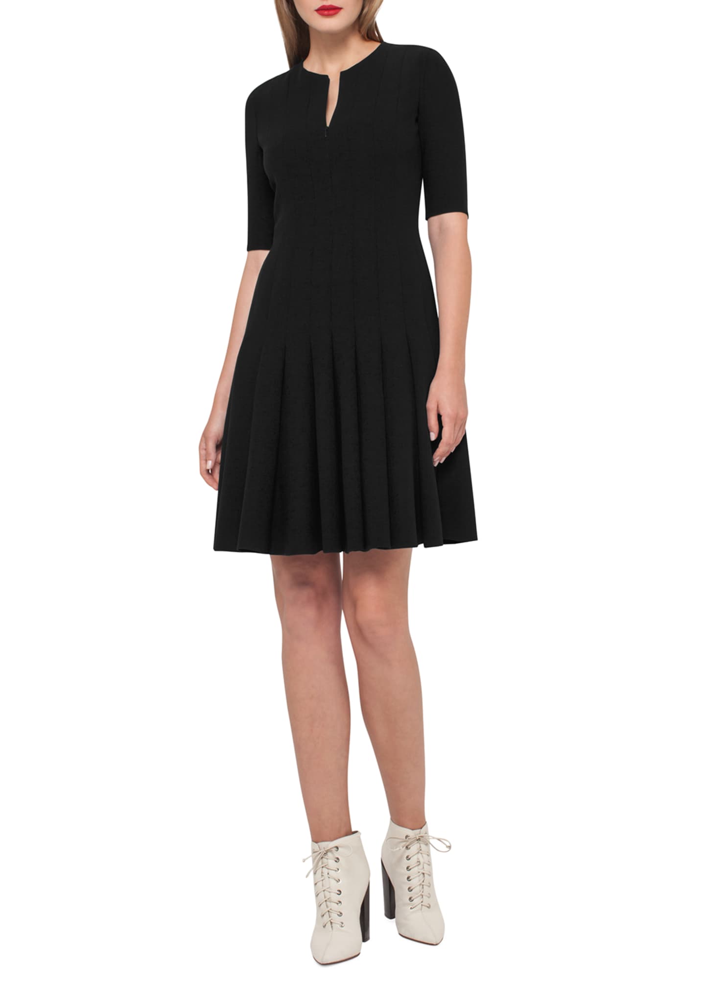 Akris Elbow-Sleeve Zip-Front Dress Image 5 of 5