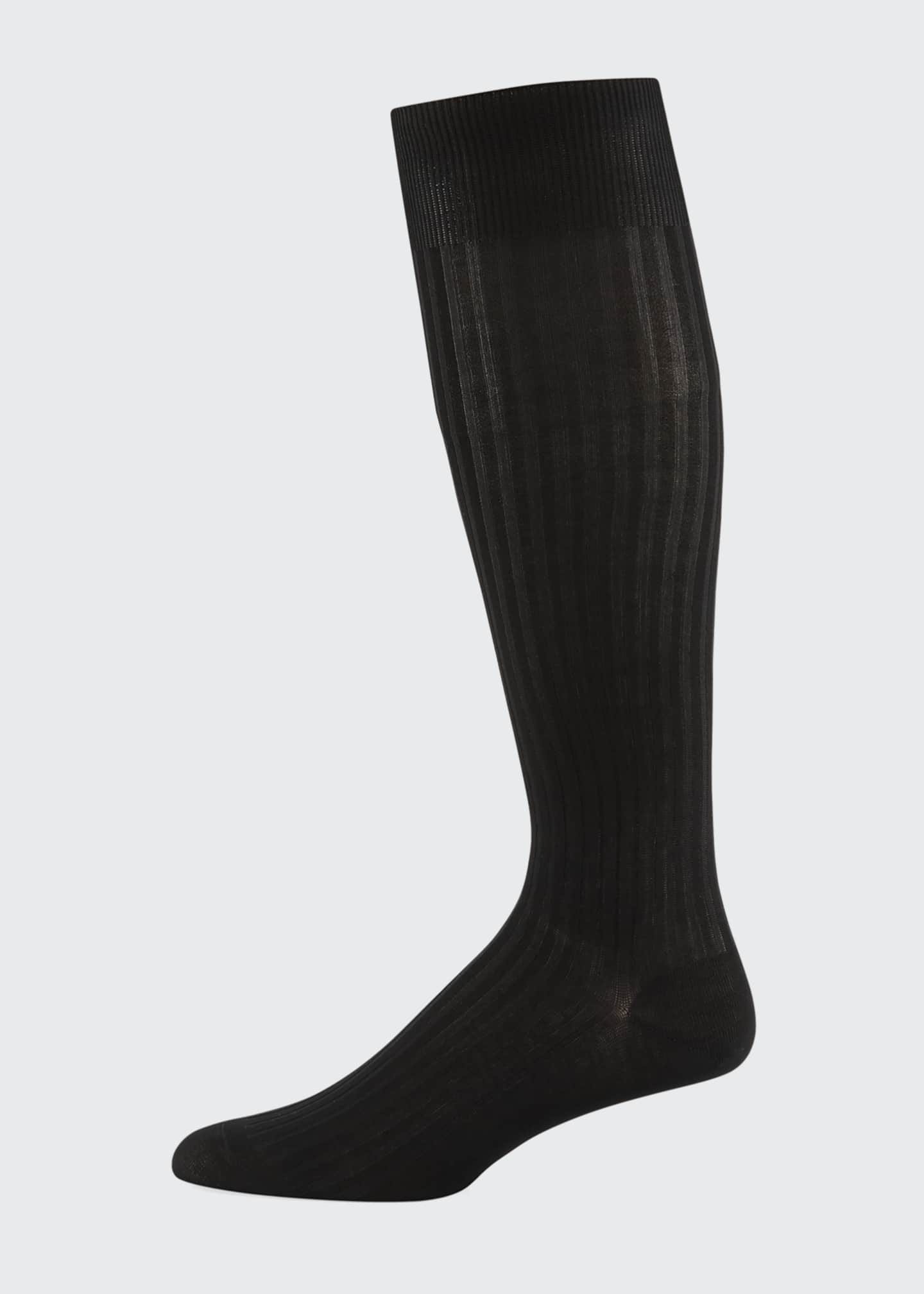 Pantherella Men's OvertheCalf Ribbed Lisle Socks Bergdorf Goodman