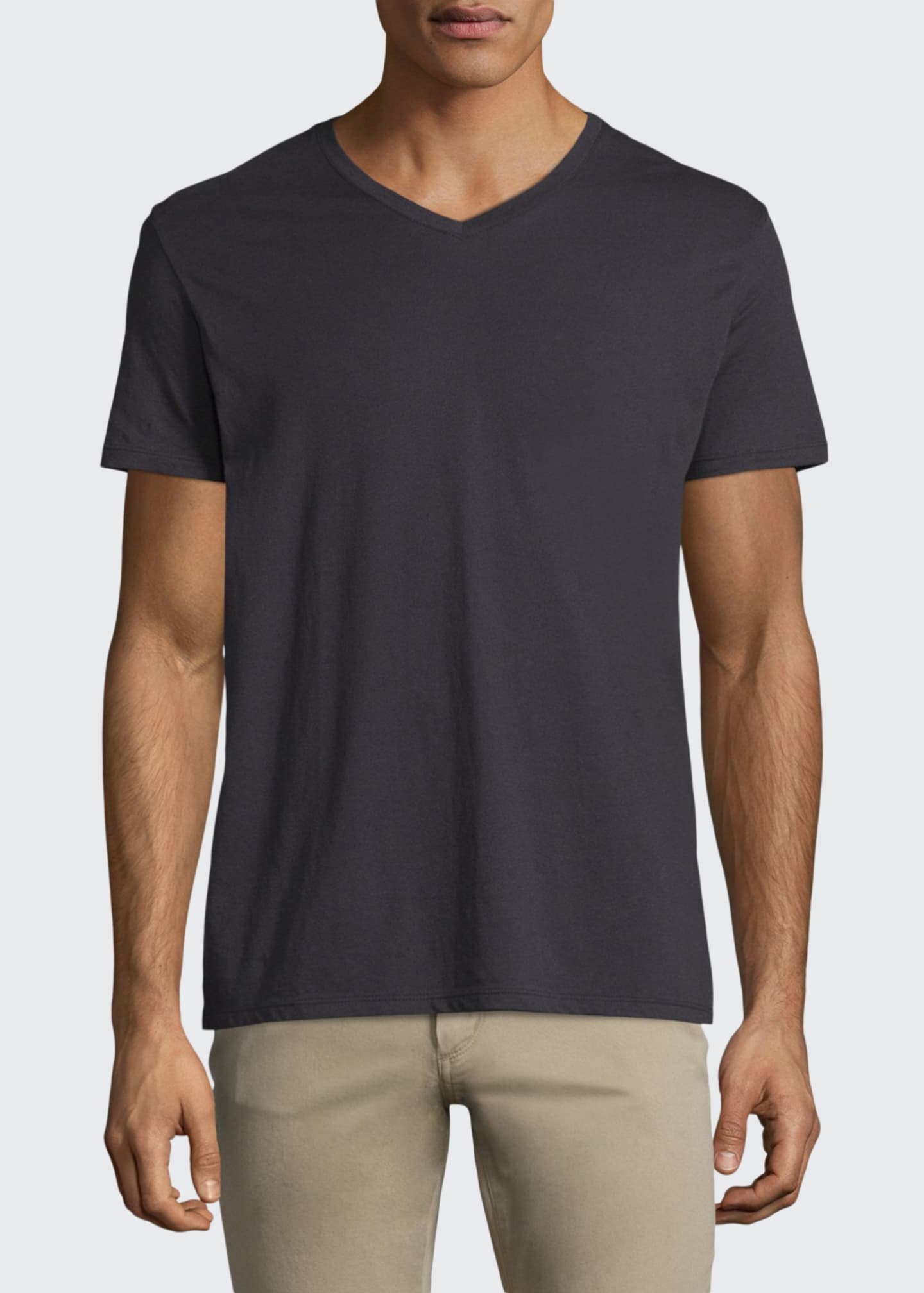 Vince Short-Sleeve V-Neck Jersey T-Shirt, Gray - Bergdorf Goodman