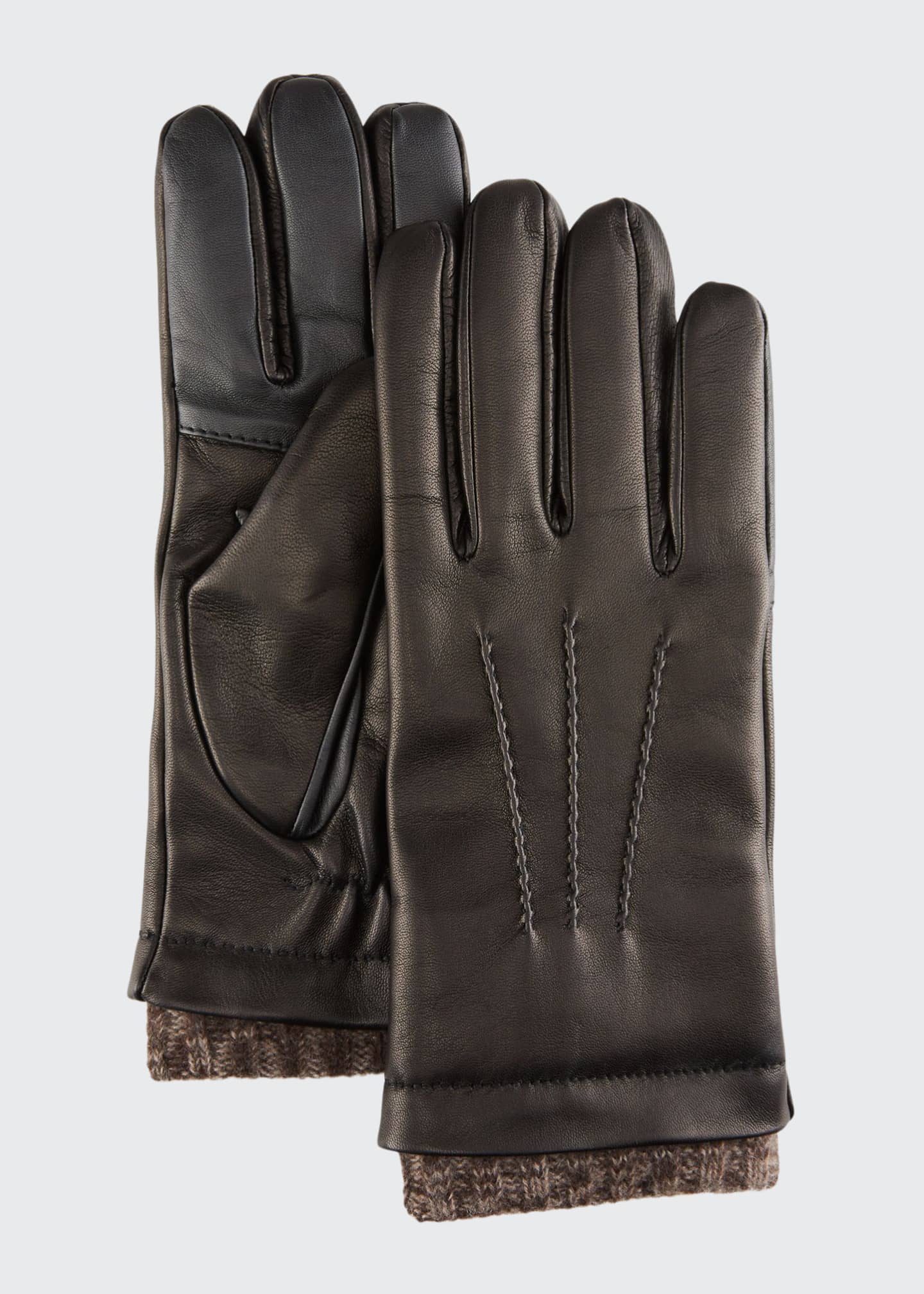 Bergdorf Goodman Men's Leather Gloves w/ Knit Lining Bergdorf Goodman