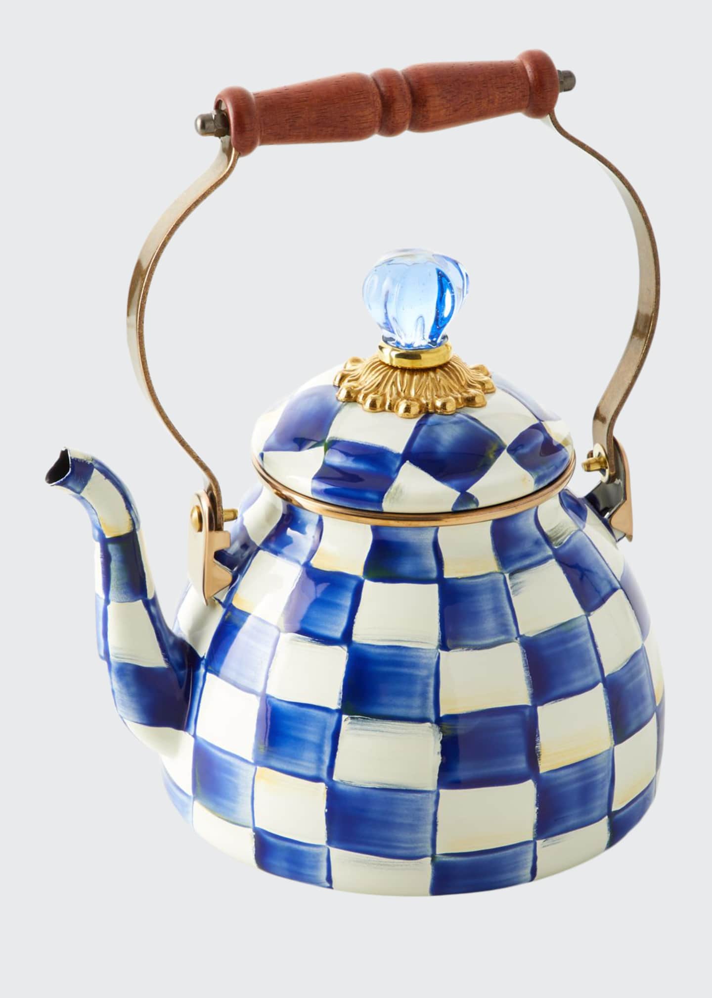 MacKenzieChilds Royal Check 2Qt. Tea Kettle Bergdorf Goodman