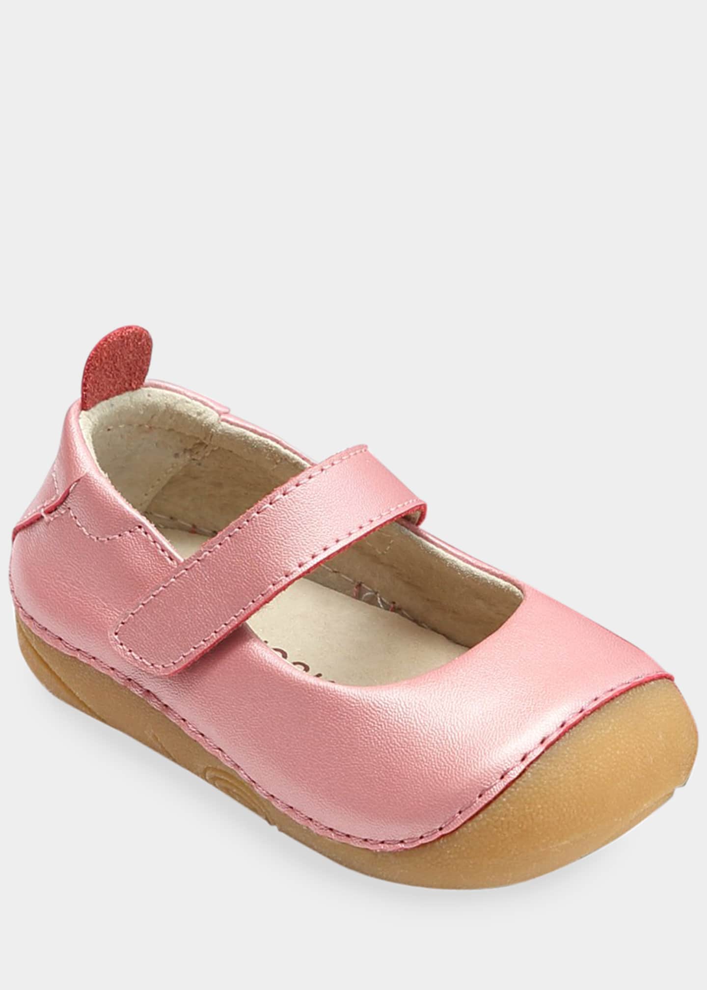 L'Amour Shoes Girl's Emily Metallic Leather Classic Mary Jane, Baby