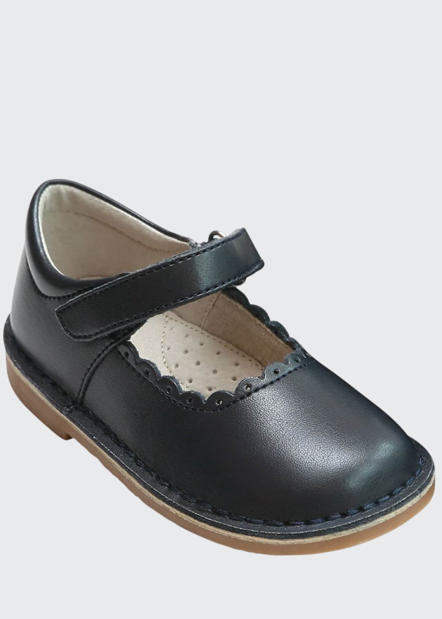 L'Amour Shoes Girl's Caitlin Scalloped Leather Mary Jane, Baby/Toddler